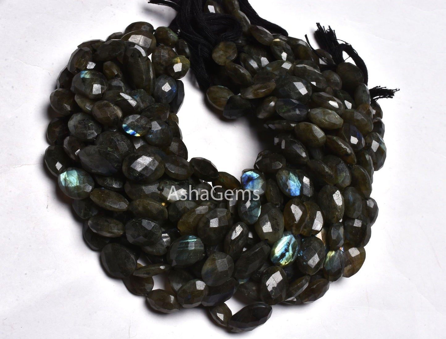 10" Strand labradorite Oval Beads, Multi Flash Labradorite Faceted Oval Briolette bead, Black Rainbow Beads Labradorite For Jewelry Making