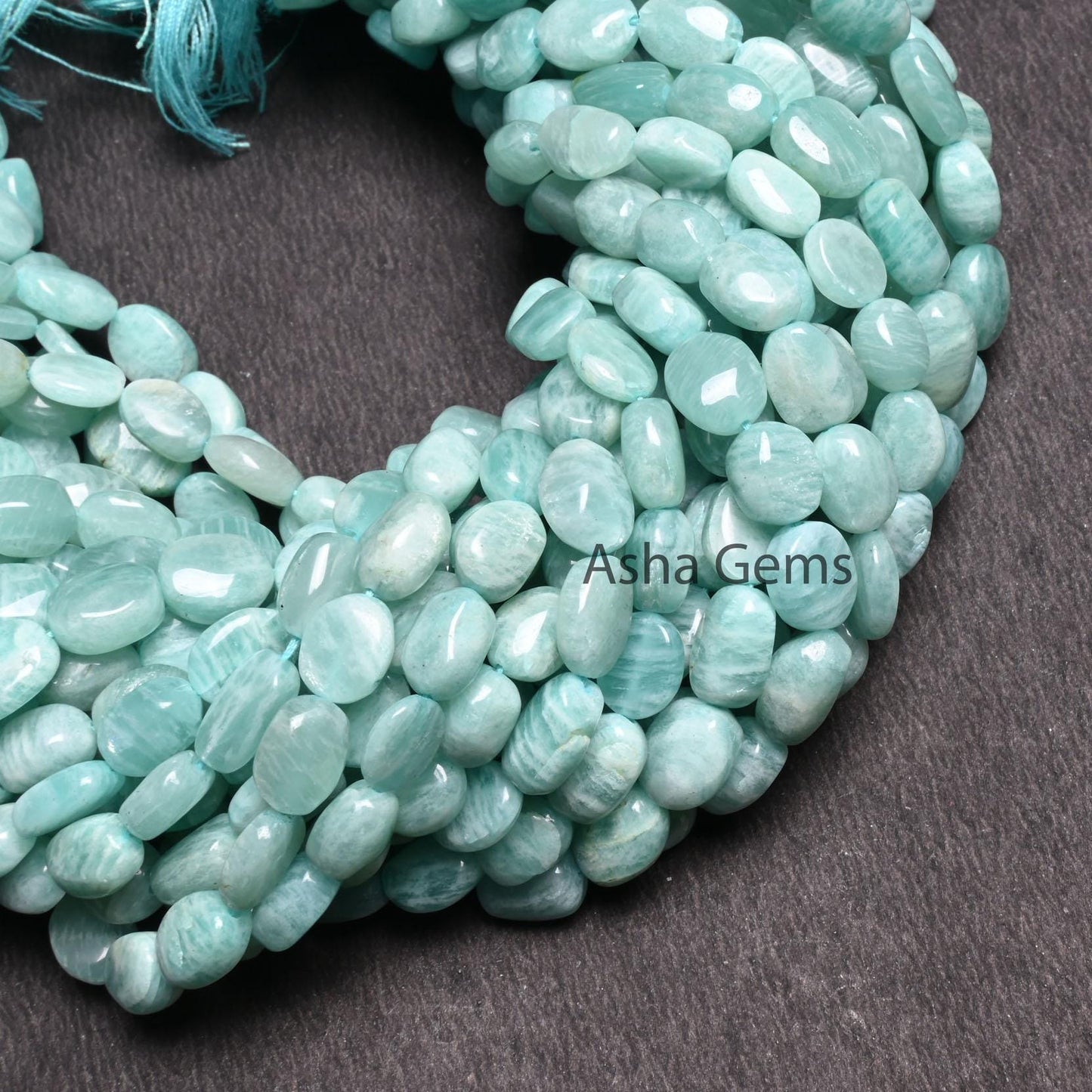 Natural Blue Amazonite Smooth Oval Nugget Shape Gemstone Loose Beads,13"Fine Amazonite Handmade Uneven Oval Straight Drill Bead Jewelry SALE