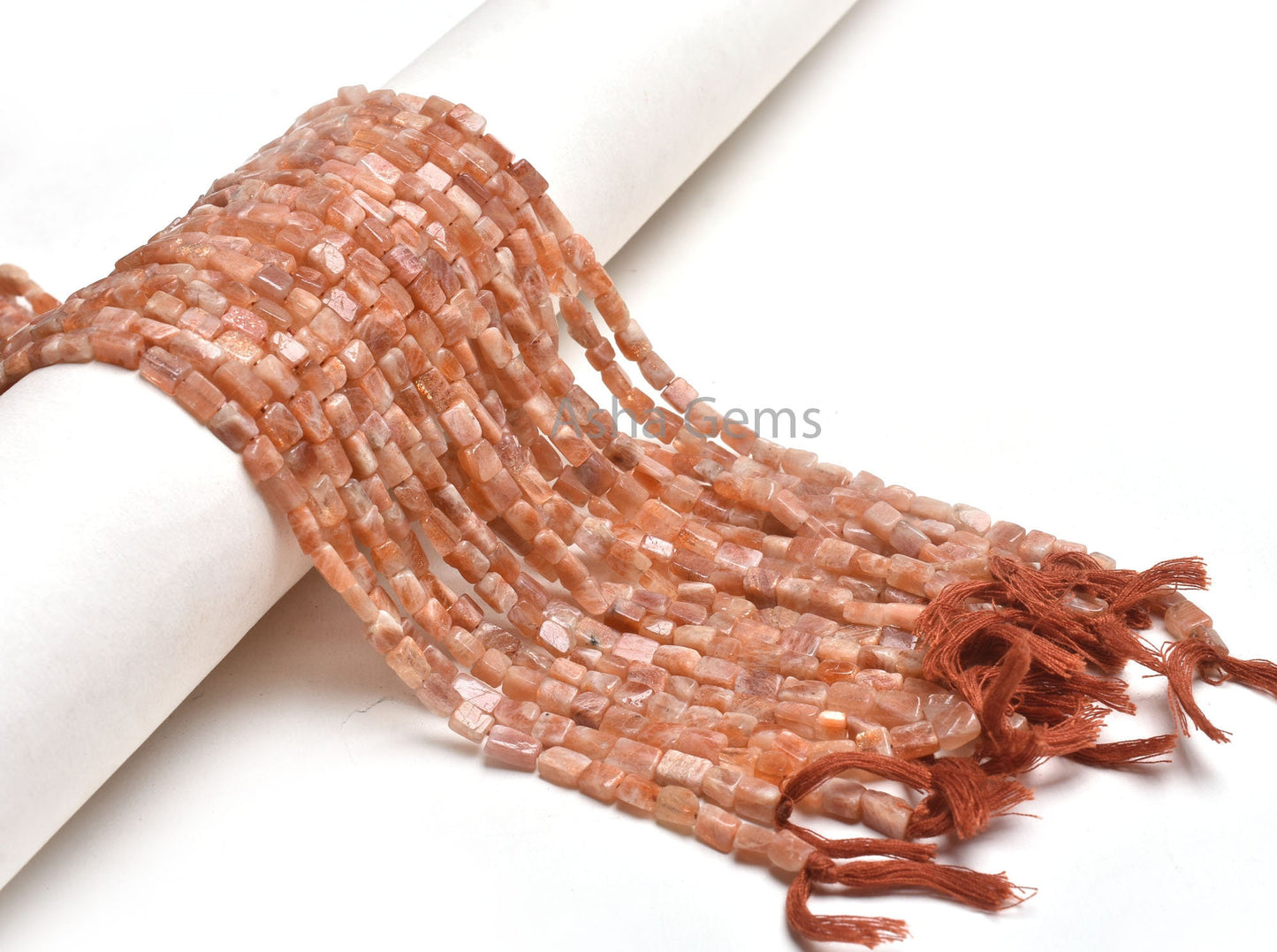Natural Sunstone Smooth Rectangle Shape Gemstone Beads,14" Red Sunstone Plain Handmade Fancy Chicklet Straight Drill Bead Jewelry Craft SALE