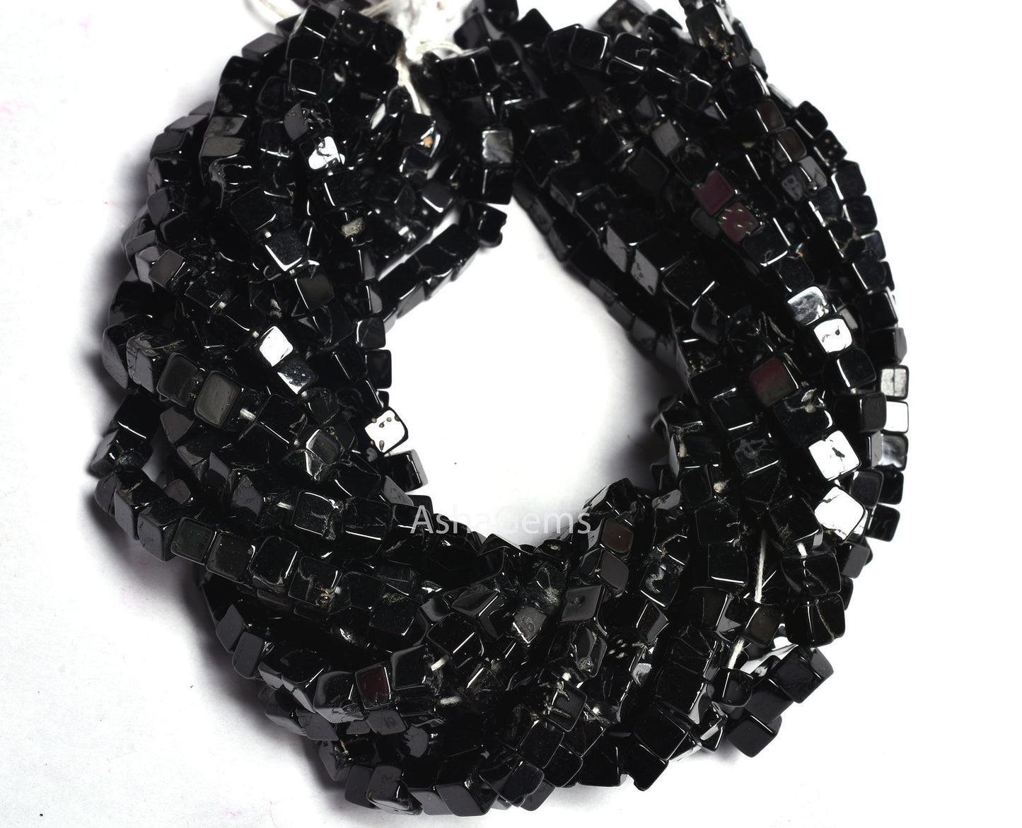 Beautiful Natural Black Spinel Box Shape Smooth Gemstone Beads,4.mm, Black Spinel Plain 3D Cube Box Beads,Spinel Beads.For Jewelry Craft
