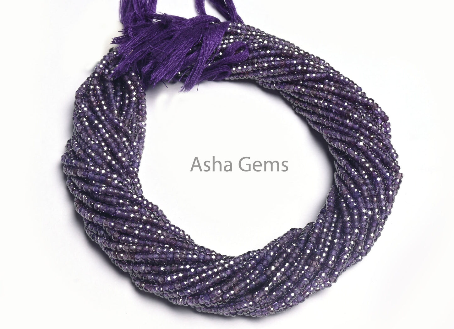 Beautiful Purple Zircon Micro Cut Beads,3mm Purple Blue Zircon Machine Cut Faceted Rondelle Beads,12.5" Cubic Zircon Bead Jewelry Craft SALE