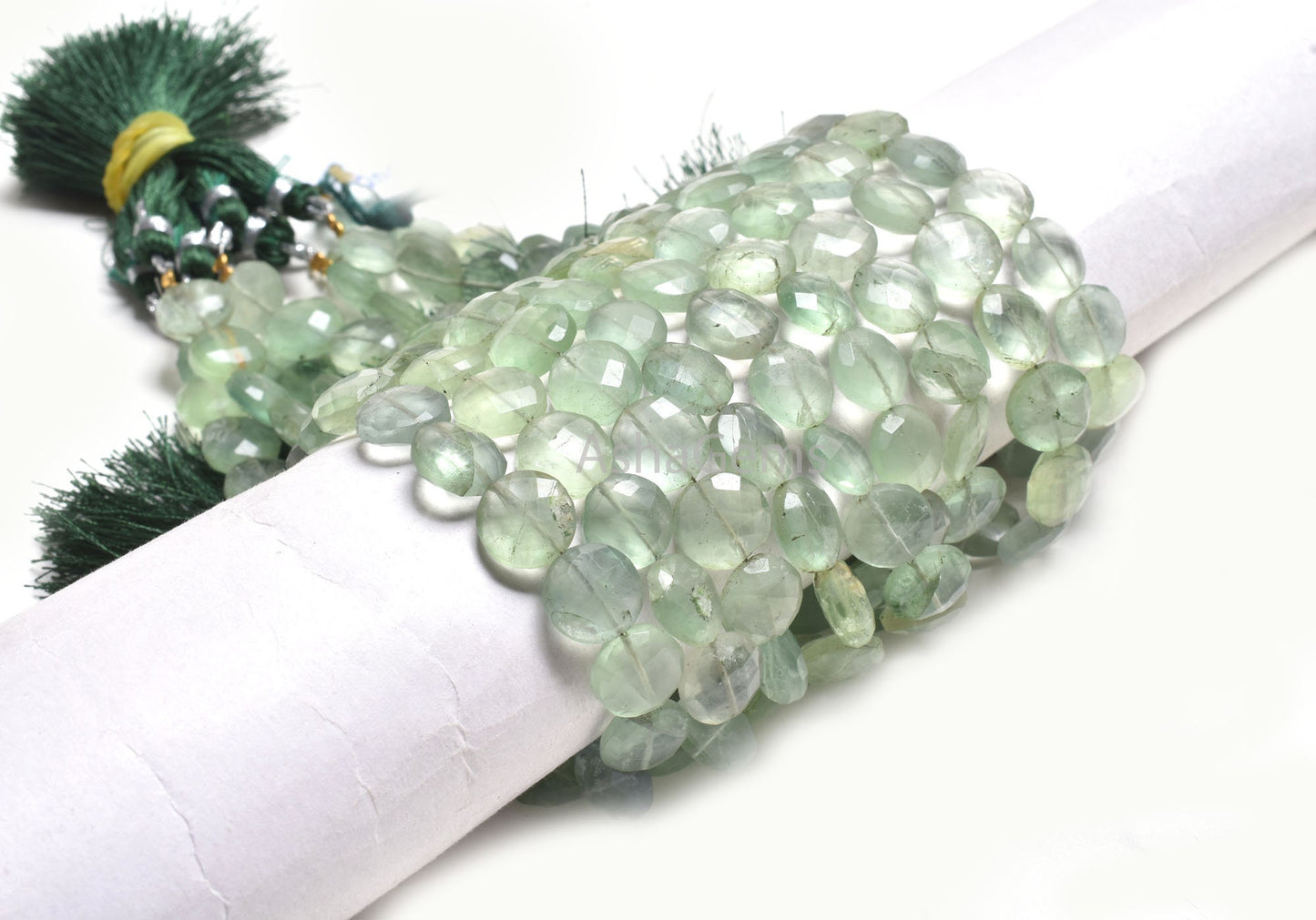 11 mm Beautiful Fluorite faceted Coin Gemstone Beads,8" Strand Natural Light Green Fluorite Coin Briolette Straight Drill Bead Jewelry Craft