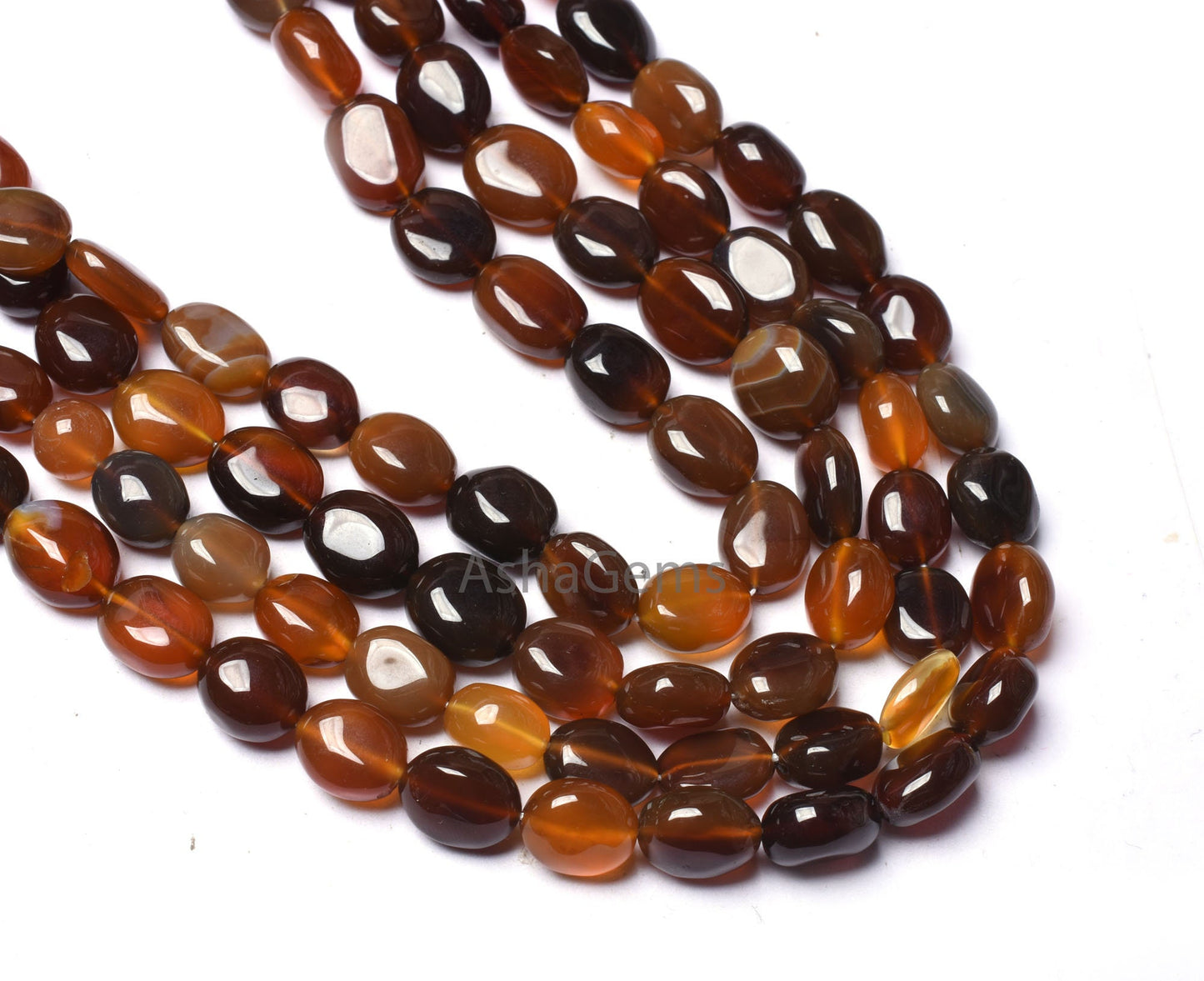 Multi Brown Shaded Chalcedony Smooth Oval Gemstone Beads,13" Strand Chalcedony Plain Oval Handmade Beads Chalcedony Beads Jewelry Craft SALE