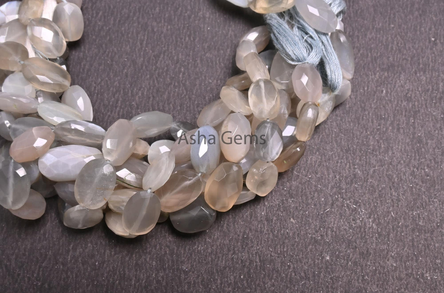 Beautiful Grey Moonstone faceted Oval Shape Beads,9" Strand Natural Moonstone Briolette Oval Beads, grey Moonstone Oval Gemstone Beads Craft