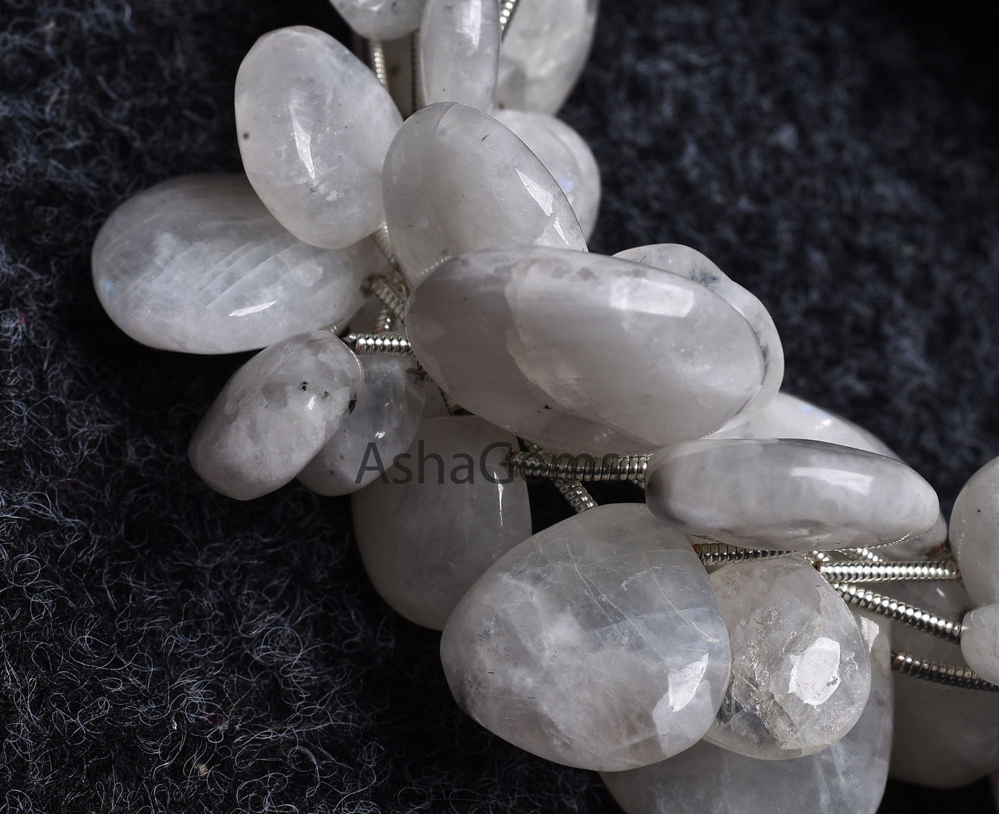 7.5 Inch Strand natural Rainbow Moonstone Smooth Heart Shape beads, White Rainbow Plain Heart Gemstone beads, Rainbow Moonstone Jewelry Sale