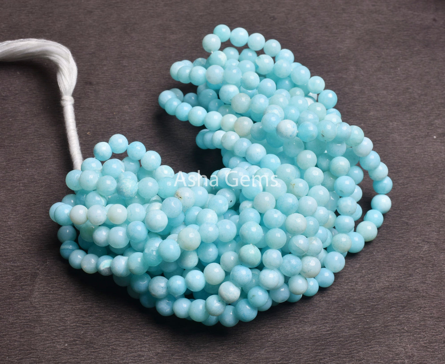 7-8 mm AAA Sky Blue Opal Smooth Round Ball Beads, Peru Opal Plain Round Shape Gemstone Beads, Blue Opal Beads Jewelry Necklace Making SALE