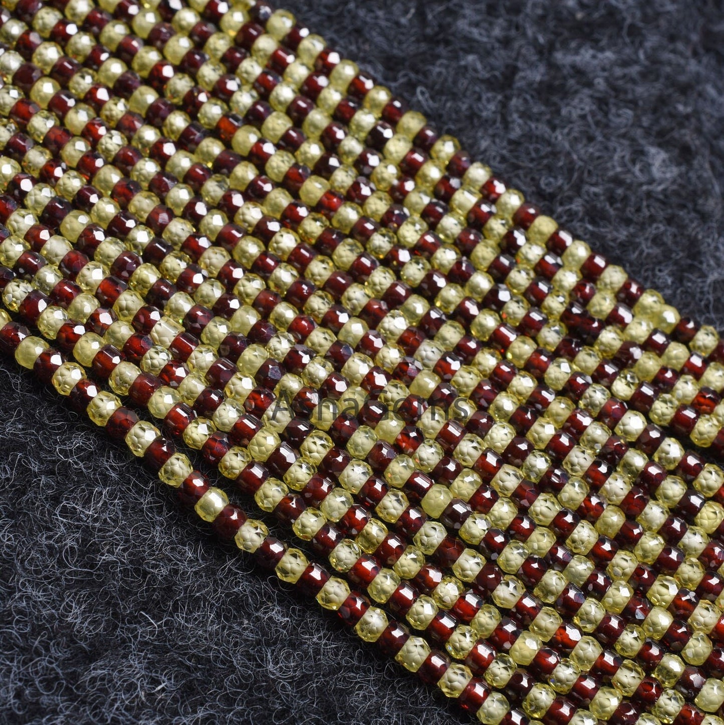 Beautiful multi Red Green zircon Faceted Rondelle beads13"Cubic Zircon Shaded Light Green red One By One sequence Strand 3mm AAA Zircon Bead