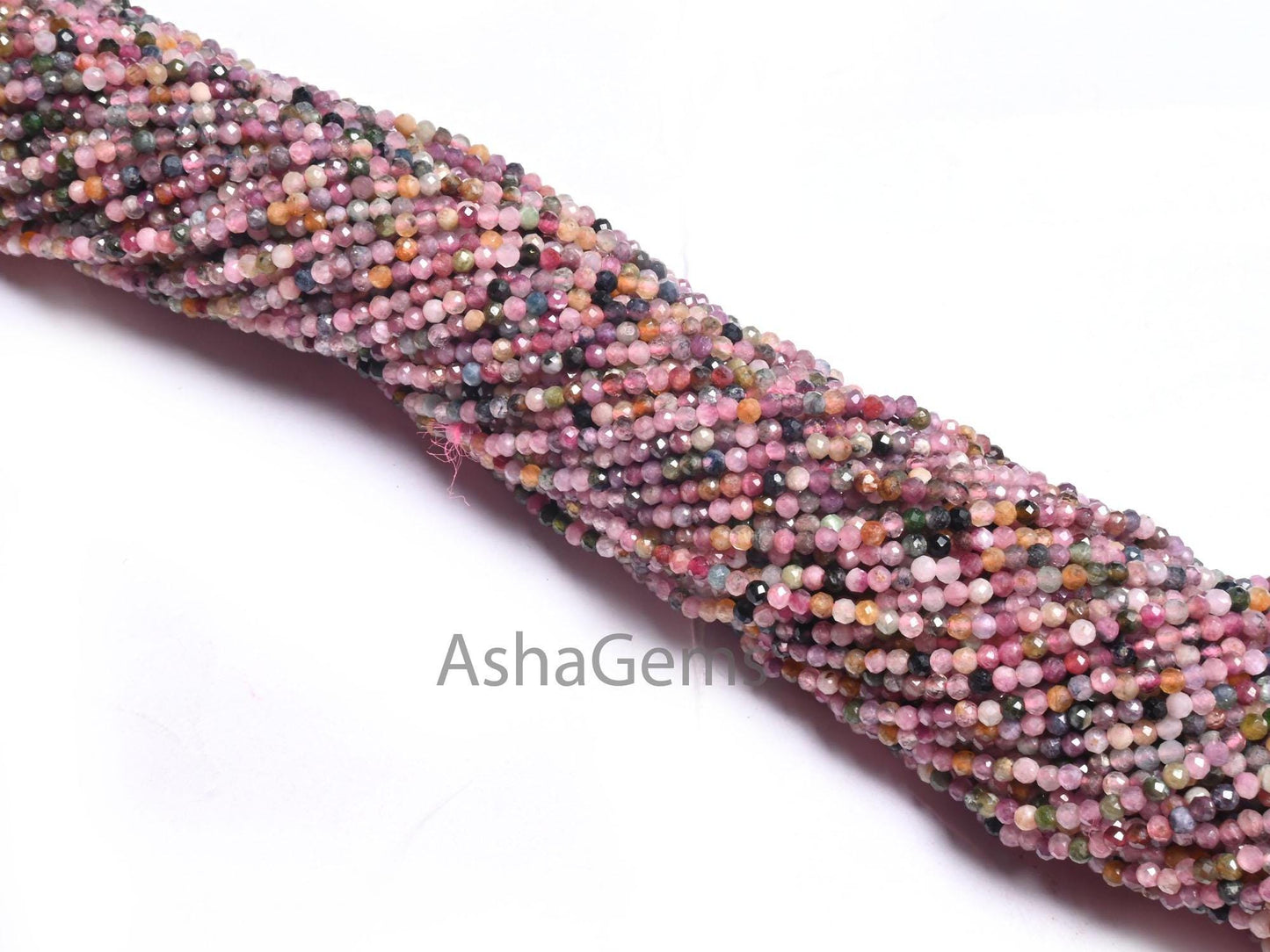 2.25 mm Beautiful Multi Tourmaline Micro Cut Rondelle Faceted Gemstone Tiny Beads,13" Fine Quality Disco Pink Tourmaline Beads Jewelry Craft