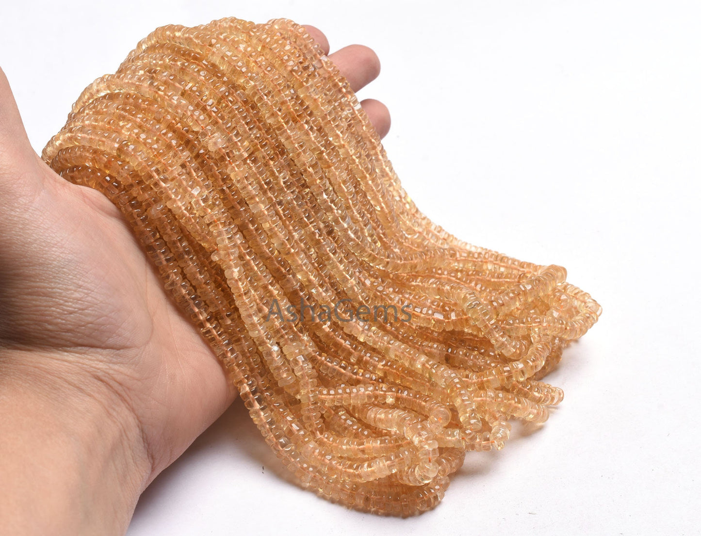 Fine Quality Yellow Citrine Smooth Tyre Beads,8/ 16" Strand Natural Citrine Plain Handmade Hishi Tyre Gemstone Beads, Citrine Beads Jewelry