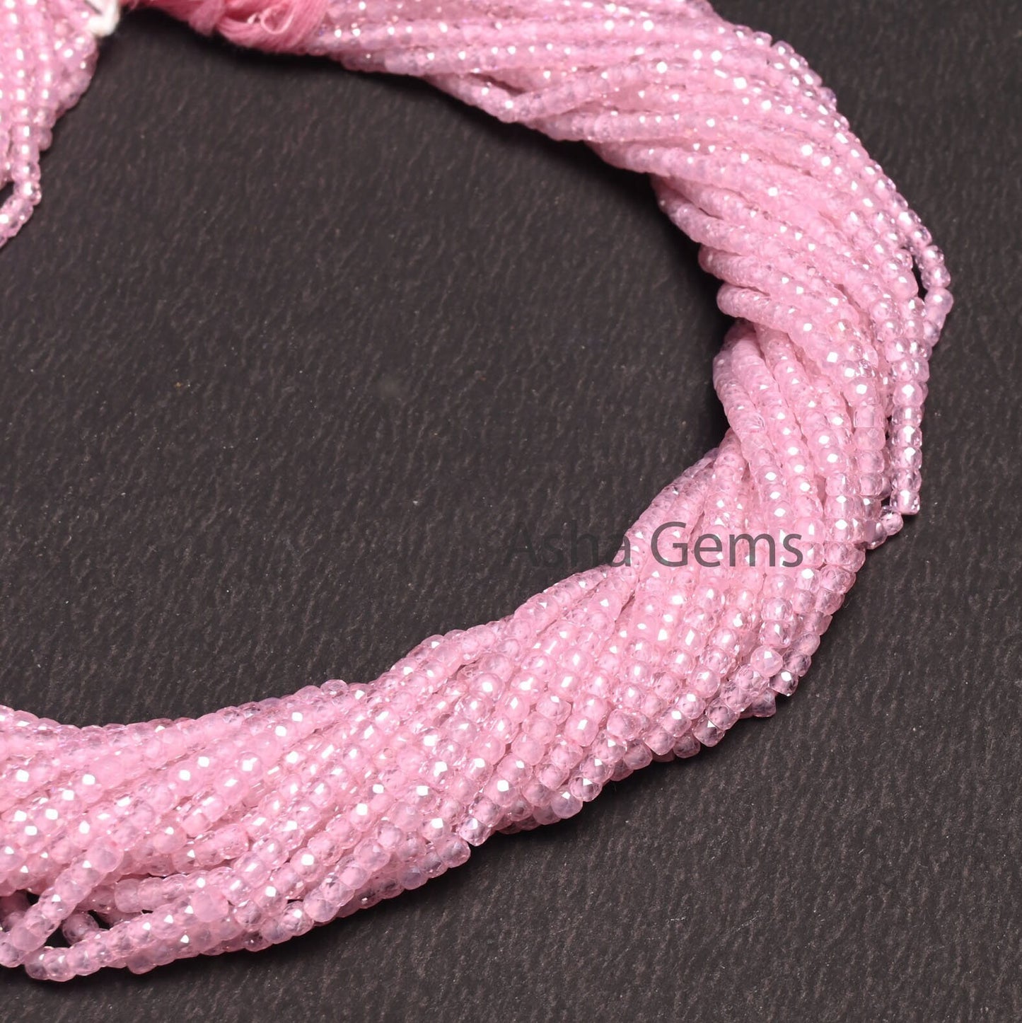 15" Strand Pink Zircon Micro Cut faceted Beads,3 mm AAA Quality Pink Color Zircon Machine Cut Rondelle Shape Beads Jewelry Making Craft SALE