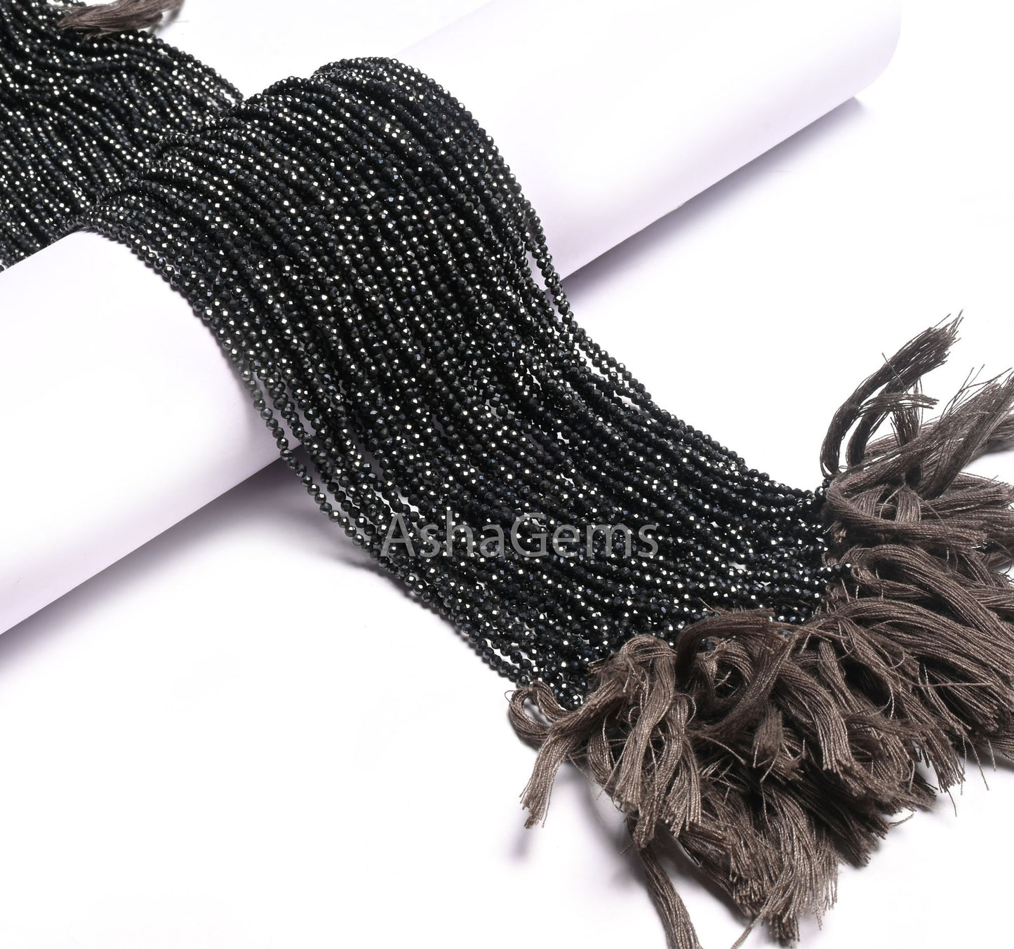 AAA Spinel Grey Coated Faceted Micro Cut Rondelle Gemstone Loose Beads,2.2 mm Black Spinel Diamond Coated Machine Cut Spinal Beads Jewelry