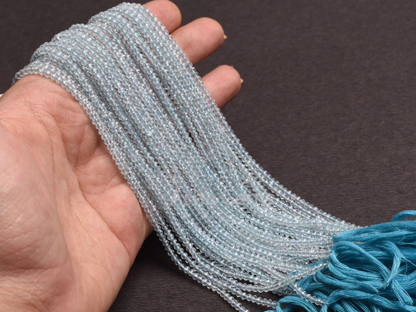 13" Strand AAA Sky Blue Topaz Machine Cut Faceted Beads,2.75 mm Natural Topaz Micro Cut Gemstone Beads, Real Sky Topaz Bead For Jewelry SALE