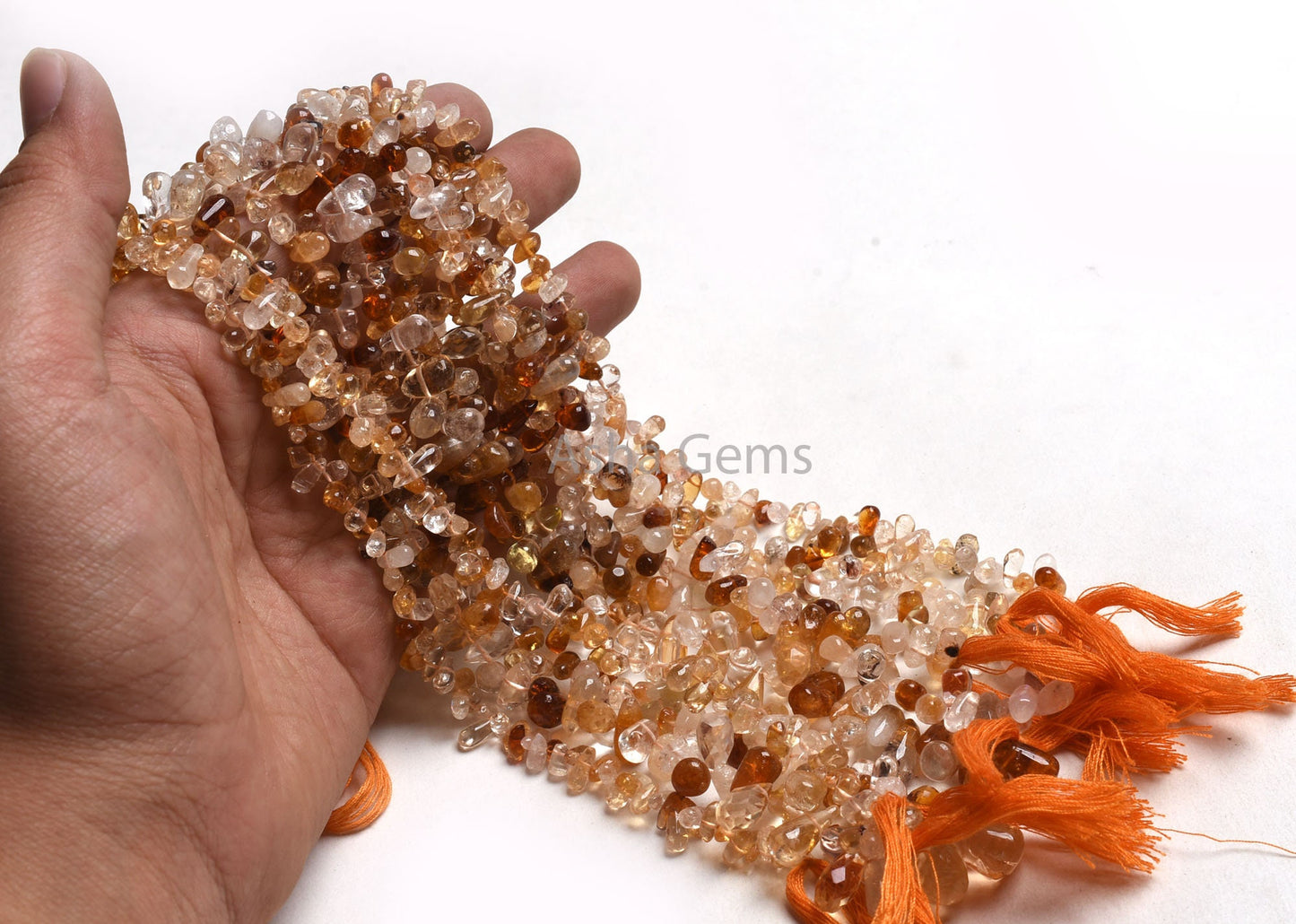 13" Strand Natural Citrine Quartz Teardrop Beads, Shaded White Yellow Citrine Smooth Uneven Drop Handmade Gemstone Loose Bead Jewelry Making