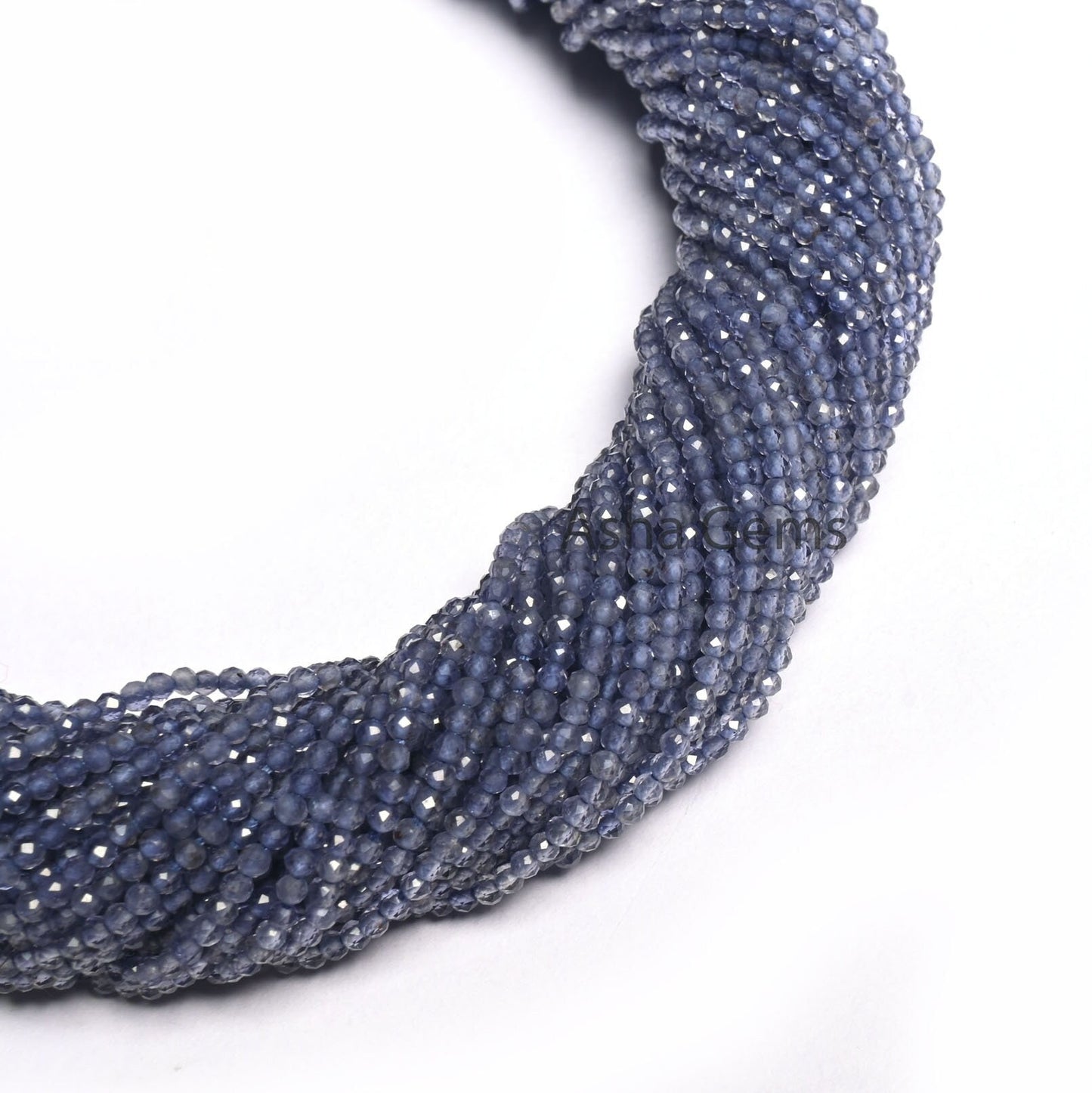 AAA Quality Blue Iolite Micro Cut Beads,13"Strand,2mm Natural Blue Iolite Rondelle Shape faceted Gemstone Bead Necklace Jewelry Making Craft