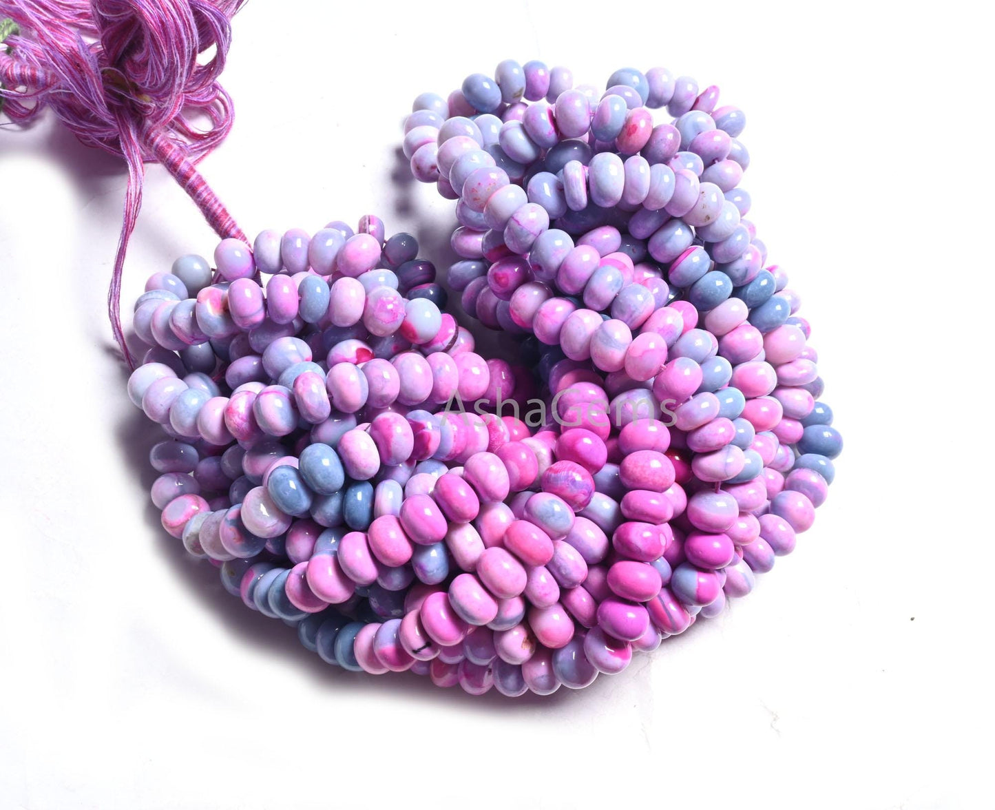 Beautiful Multi Pink Blue Opal Gemstone Beads,8 mm Shaded Opal Smooth Rondelle Beads,16" AAA Quality Multi Opal Handmade Beads Jewelry Craft
