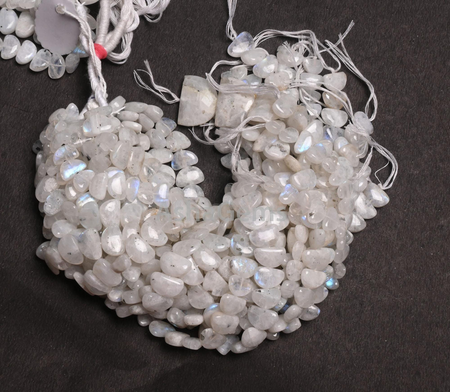 Natural Blue Fire Rainbow Moonstone fancy D Shape beads, Flashy White rainbow moonstone Half moon Smooth handmade Gemstone Bead Jewelry SALE