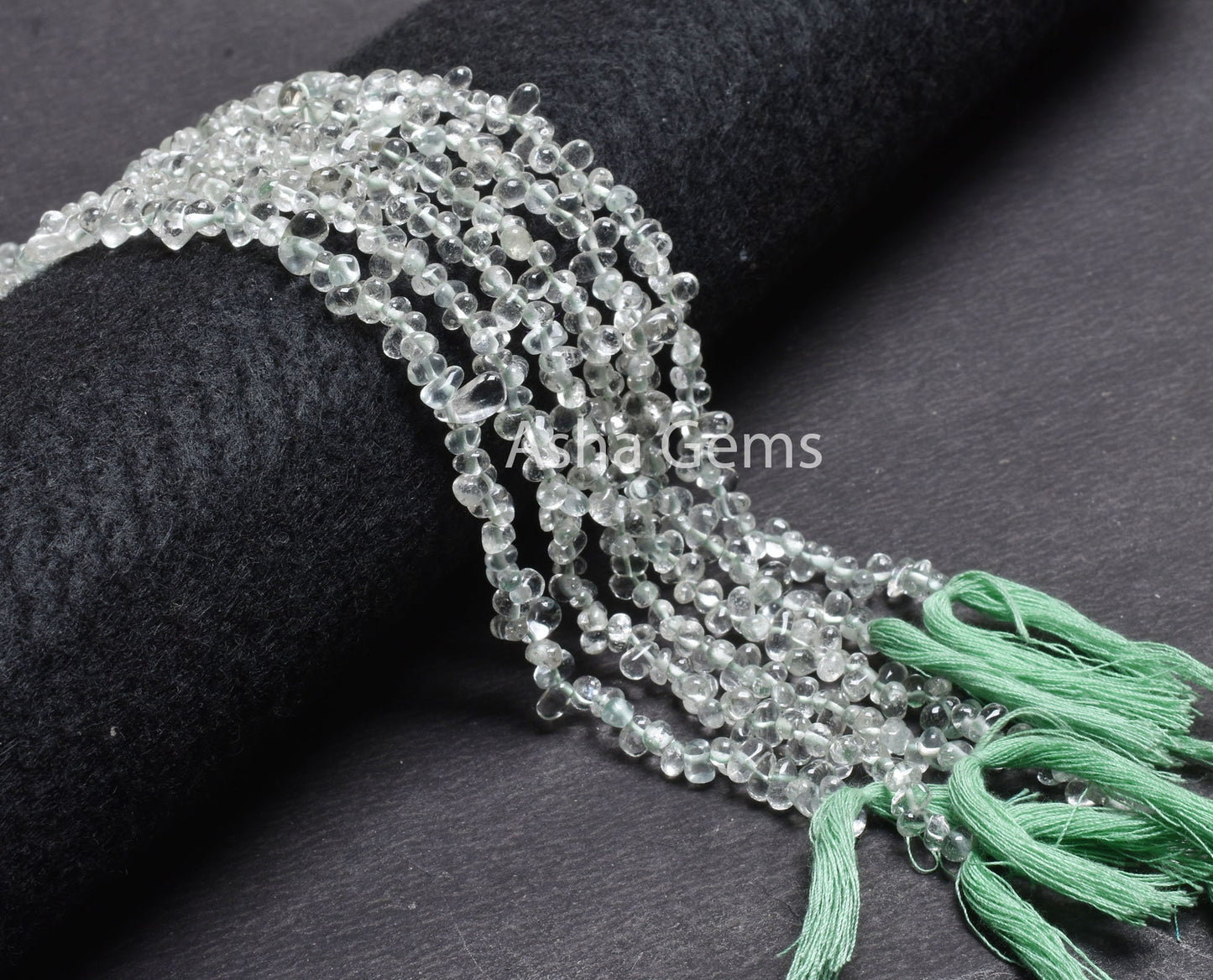 Fine Green Amethyst Smooth Drops Shape Beads,13" Natural Green Amethyst Tiny Teardrop Beads Briolette Amethyst Side Drill Drop Handmade SALE