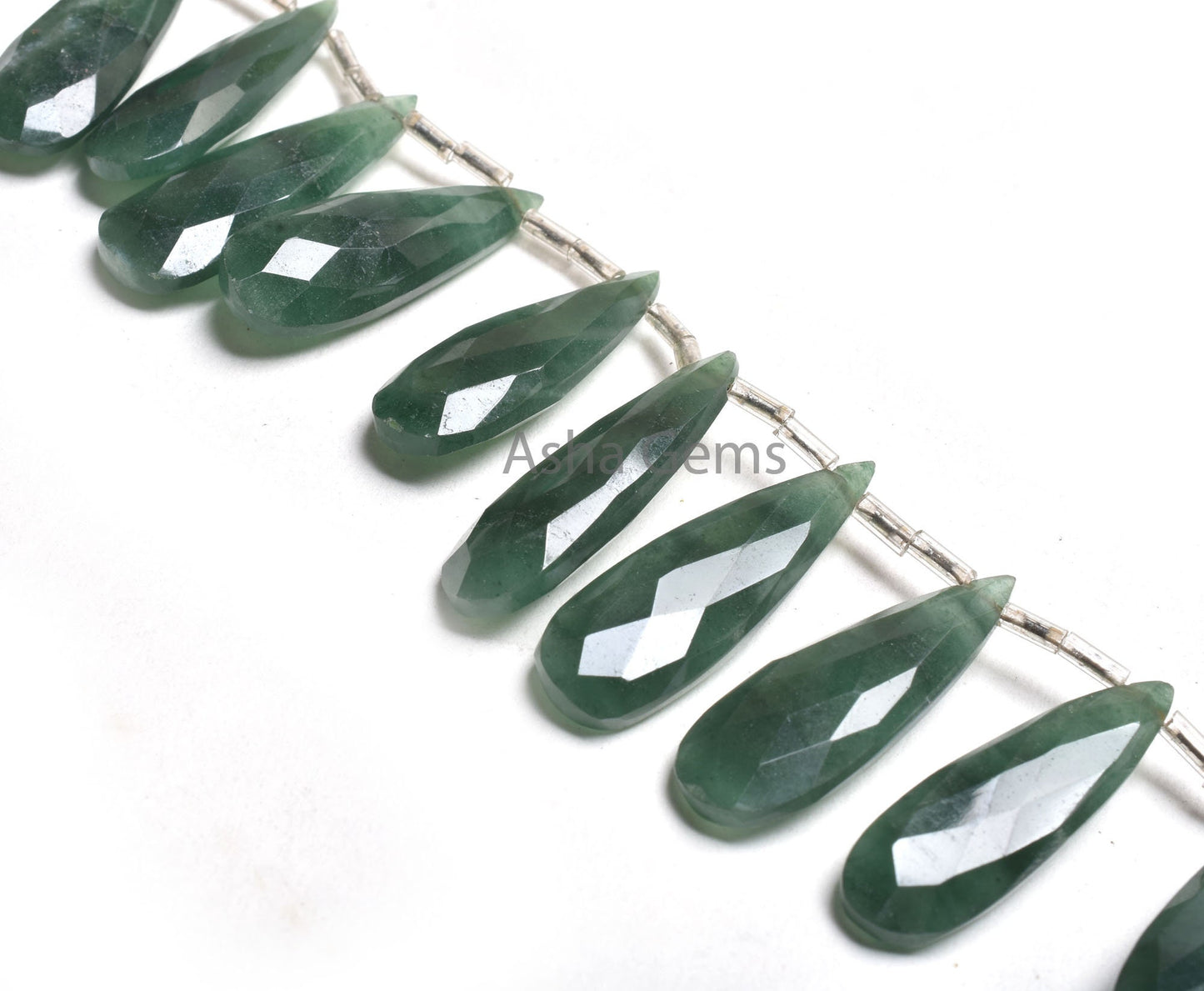 10-30mm Beautiful Green Jade fancy Long Pears Faceted Beads, Fine Jade Teardrop Briolette Side Drill Gemstone Bead Jewelry Making Craft SALE