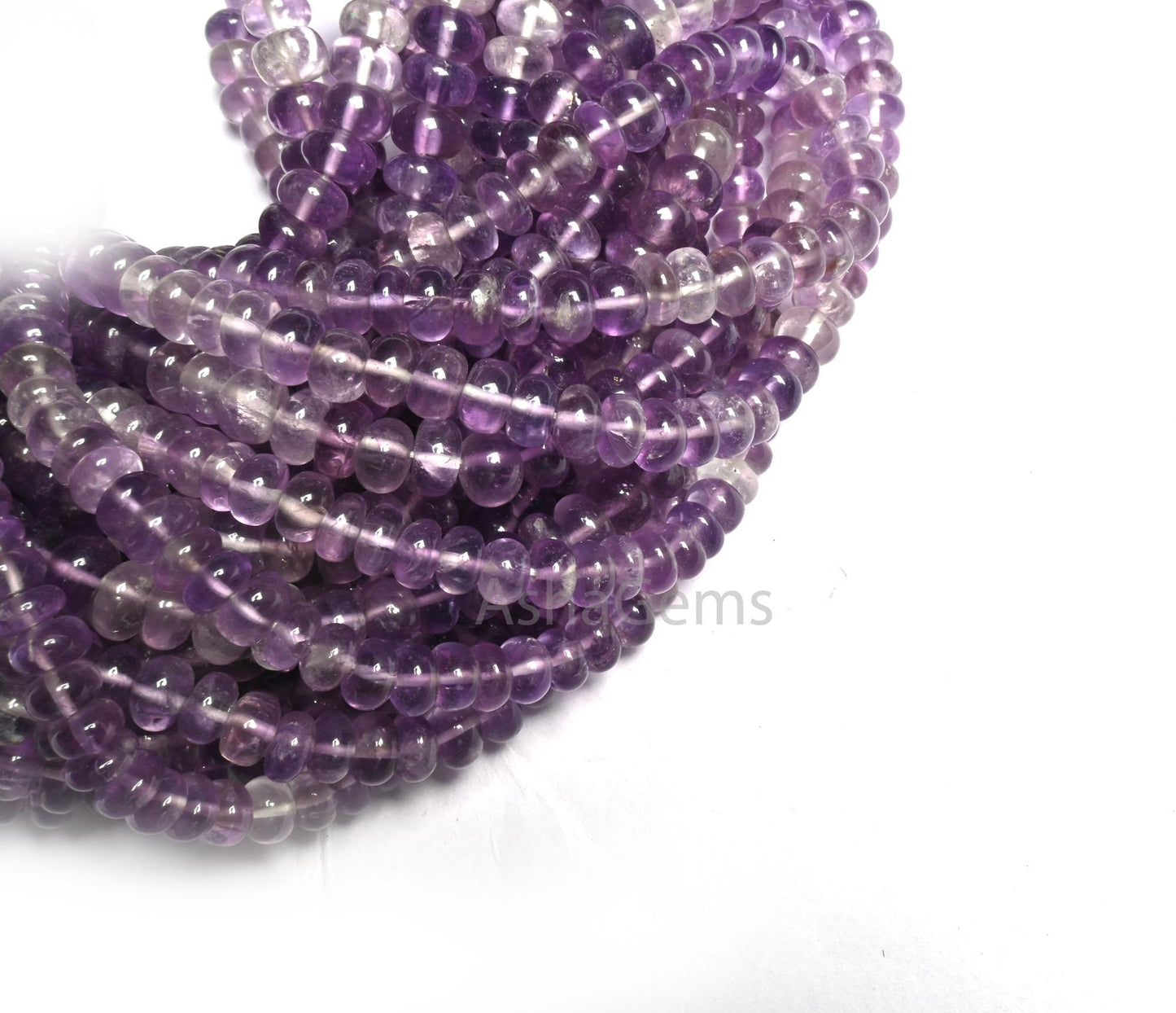 Beautiful Amethyst Smooth Gemstone Loose Beads, Fine Shaded Purple Amethyst Plain Handmade Rondelle African Amethyst Bead Jewelry Craft SALE