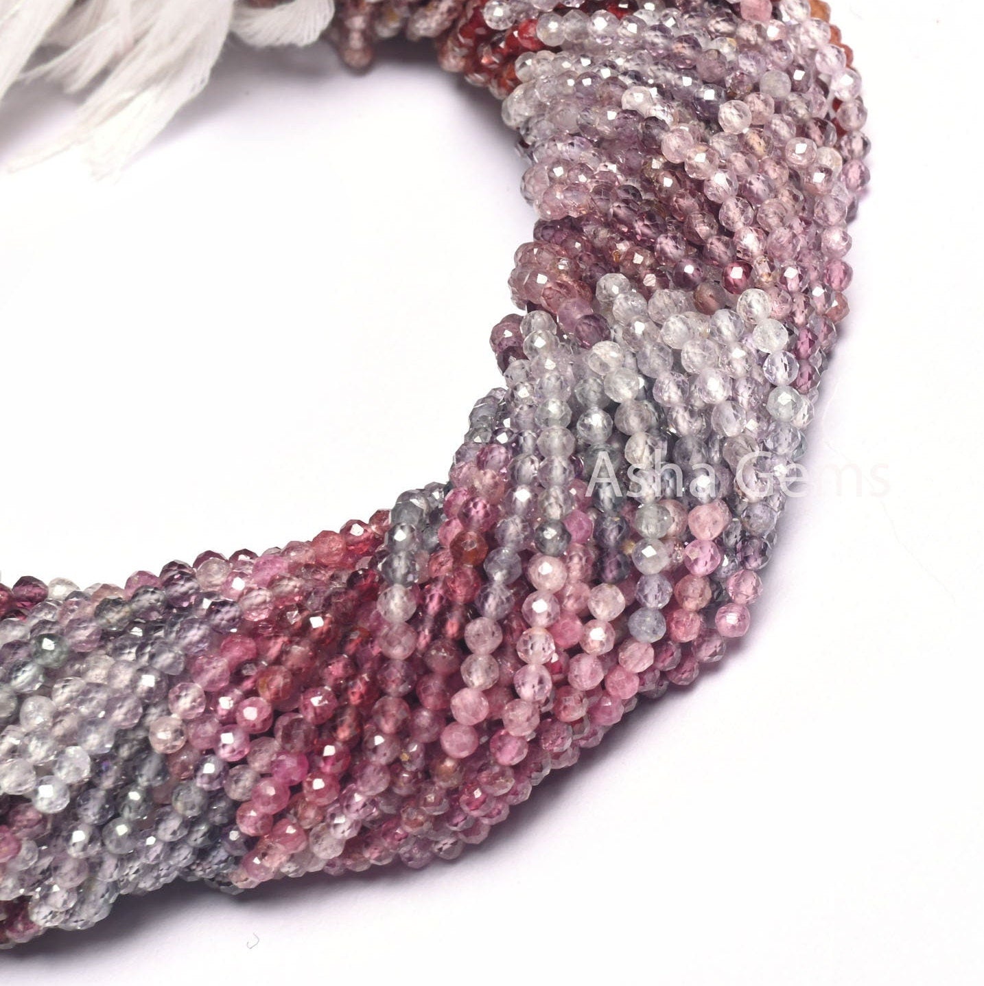 2.5mm Natural Multi Spinel Micro Cut Faceted Gemstone Beads, Genuine Spinel Machine Cut Rondelle Beads, Fine Real Spinal Bead Jewelry Crafts