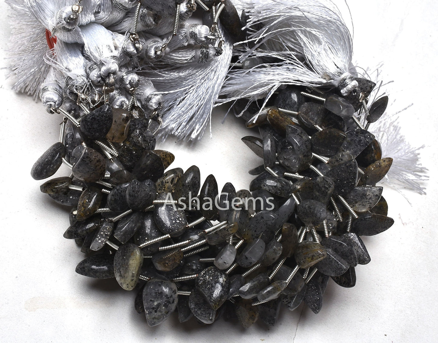 Beautiful Black sunstone Fancy Shape Beads,8" Strand Sunstone Side Drill Keri Shape Gemstone Handmade Beads Sunstone Beads For Jewelry Craft