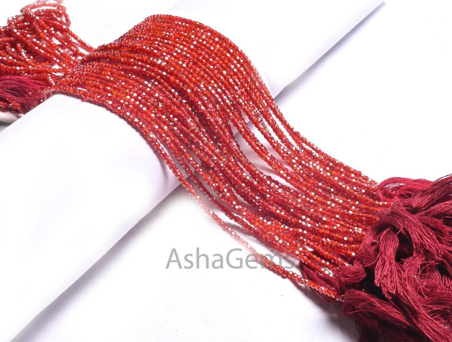 13" Beautiful Zircon Micro Cut Rondelle Faceted Tiny Gemstone Beads,2.5 mm AAA Quality Red Orange Cubic Zircon Machine Cut Bead Jewelry SALE