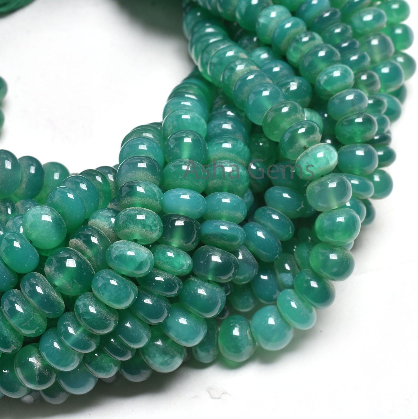 Green Onyx Smooth Rondelle Shape Beads,12.5" Strand Onyx Plain handmade Gemstone Loose Beads, green Onyx Beads For Jewelry Making Craft SALE