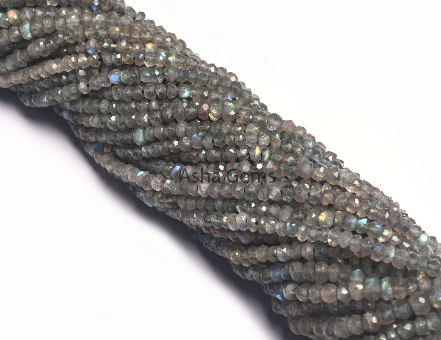 Natural Fire labradorite Faceted Rondelle Gemstone Beads,13" Fine labradorite Indian Machine Cut Beads, Labradorite Beads Jewelry Craft Sale
