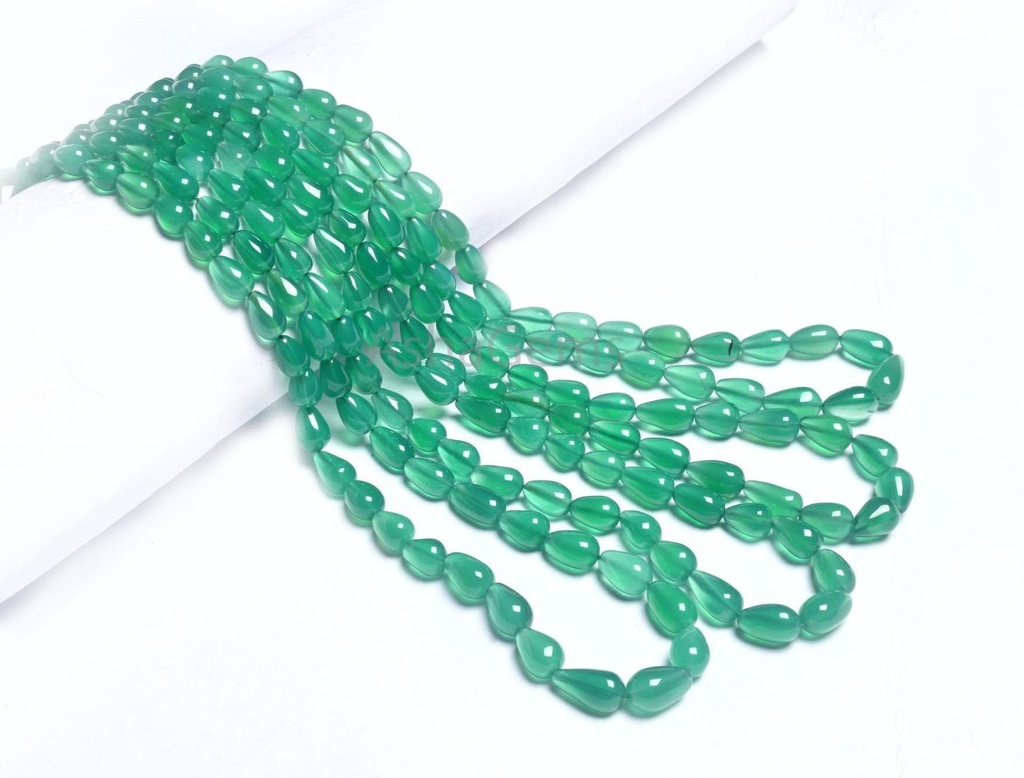 Fine Green Onyx Smooth Drop Gemstone loose Beads, Onyx Plain Handmade Teardrop Straight Drill Beads Green Onyx Beads Jewelry Handicraft SALE