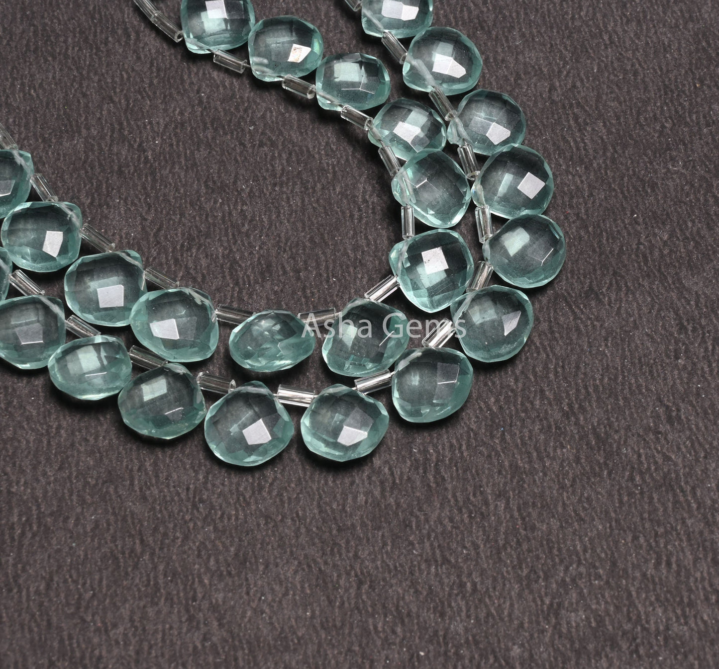Beautiful Aquamarine Color Hydro faceted Heart Shape Beads,8.5" Aqua Blue Hydro fancy Heart Briolette Checker Cut Beads Jewelry Making Craft