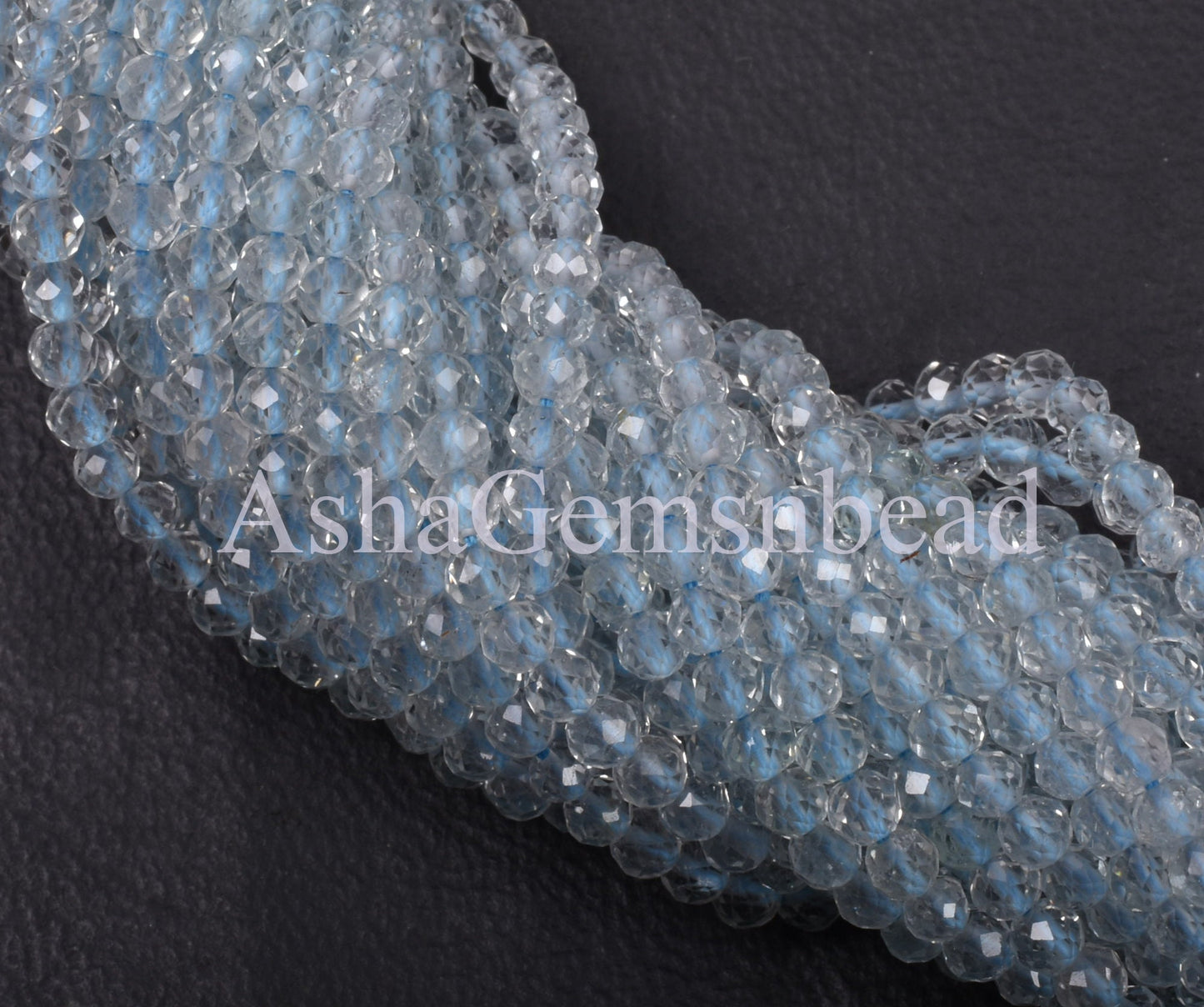2.8 mm Real Topaz Micro Cut Faceted Rondelle Gemstone Beads, Natural Sky Blue Topaz Machine Cut Bead,AAA Blue Topaz Bead Jewelry Making SALE