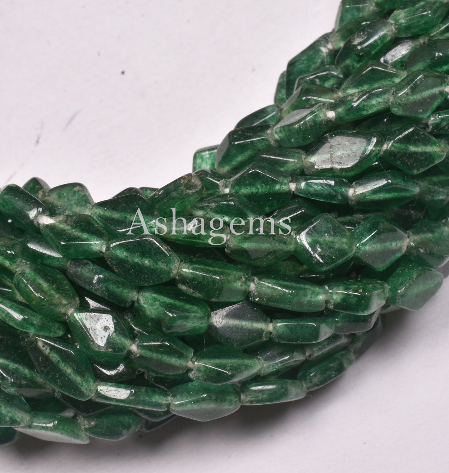 Beautiful Green Mica Fancy Shape Beads,13" Strand, Natural Mica margaj Smooth Rhombus shape Handmade Beads Green Aventurine Bead For Jewelry