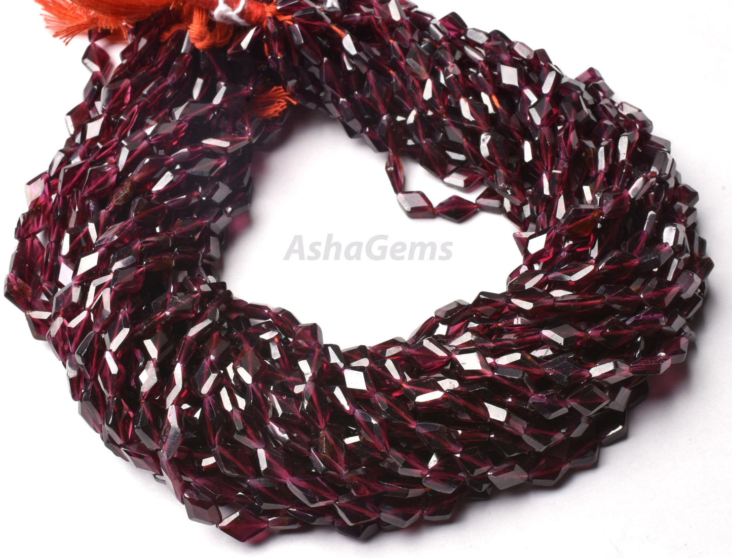 Garnet Rhombus Shape Faceted Gemstone Beads,12" Strand natural garnet Fancy Shape Beads,5x8mm Red Garnet Flat Faceted Fancy Beads Jewelry