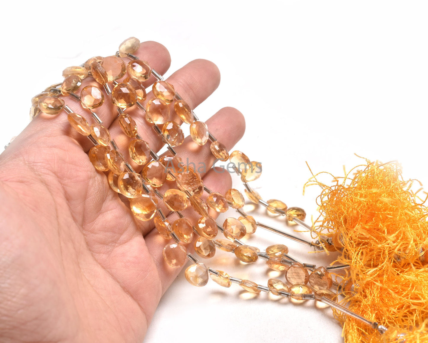 AAA Quality Natural Citrine Quartz Faceted Heart Shape Beads, Yellow Citrine Machine Cut Heart Briolette Gemstone Citrine Beads Jewelry SALE