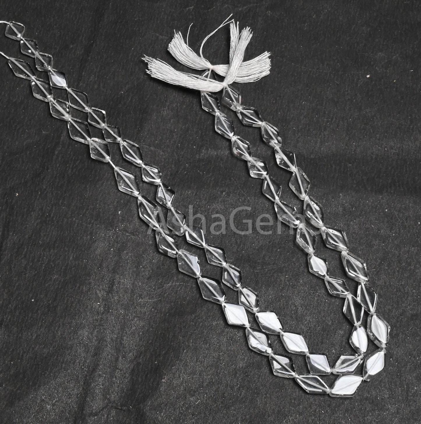 Natural Clear Crystal Quartz fancy Kite Shape Handmade Beads,13"White Crystal Quartz Smooth Rhombus Handmade Beads Jewelry Making Craft SALE
