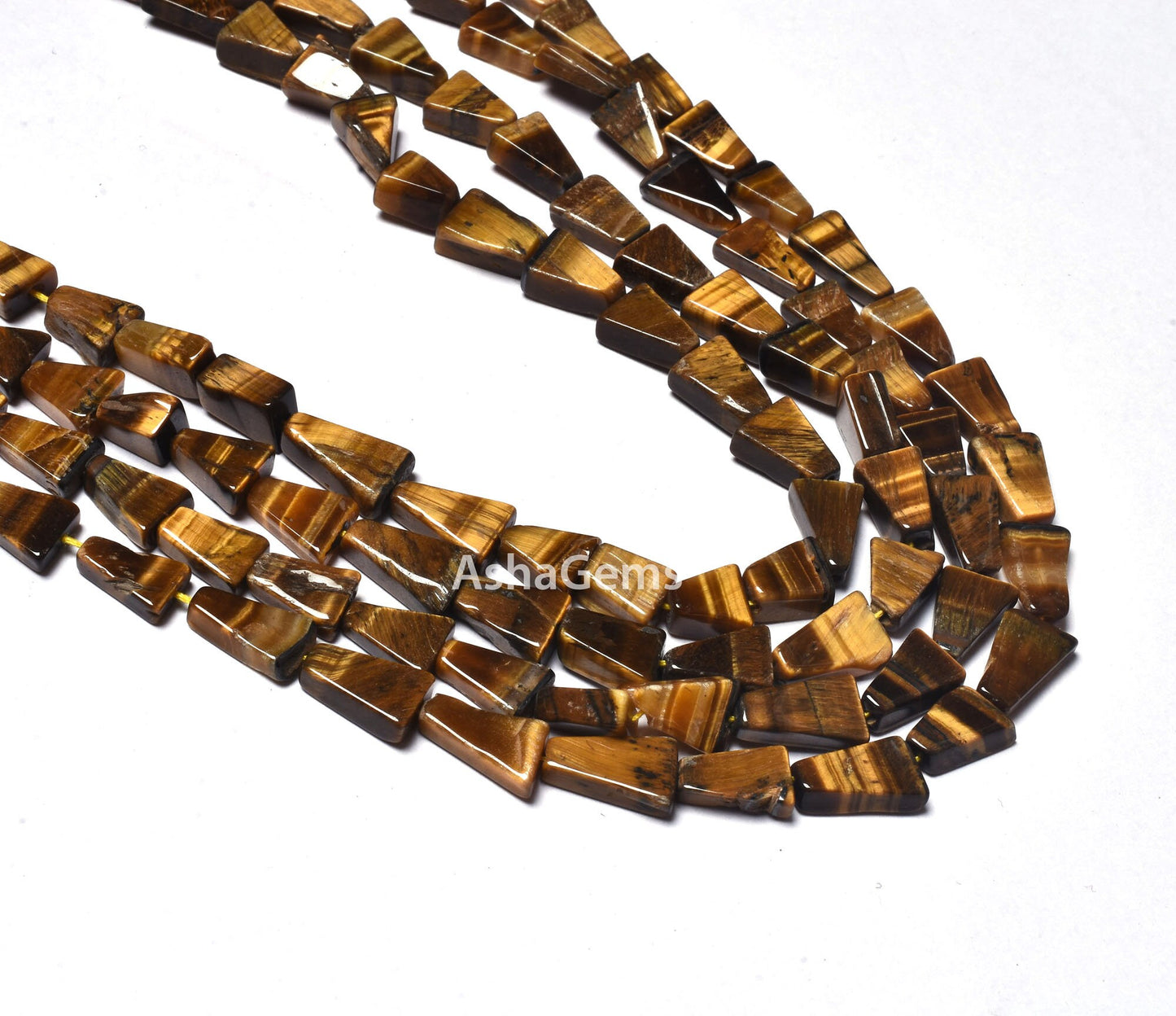 Beautiful Tiger Eye Smooth Fancy Shape Gemstone Beads,13", Tiger Eye Handmade Triangle Shape Beads Indian, Tiger Eye Beads For Jewelry Craft