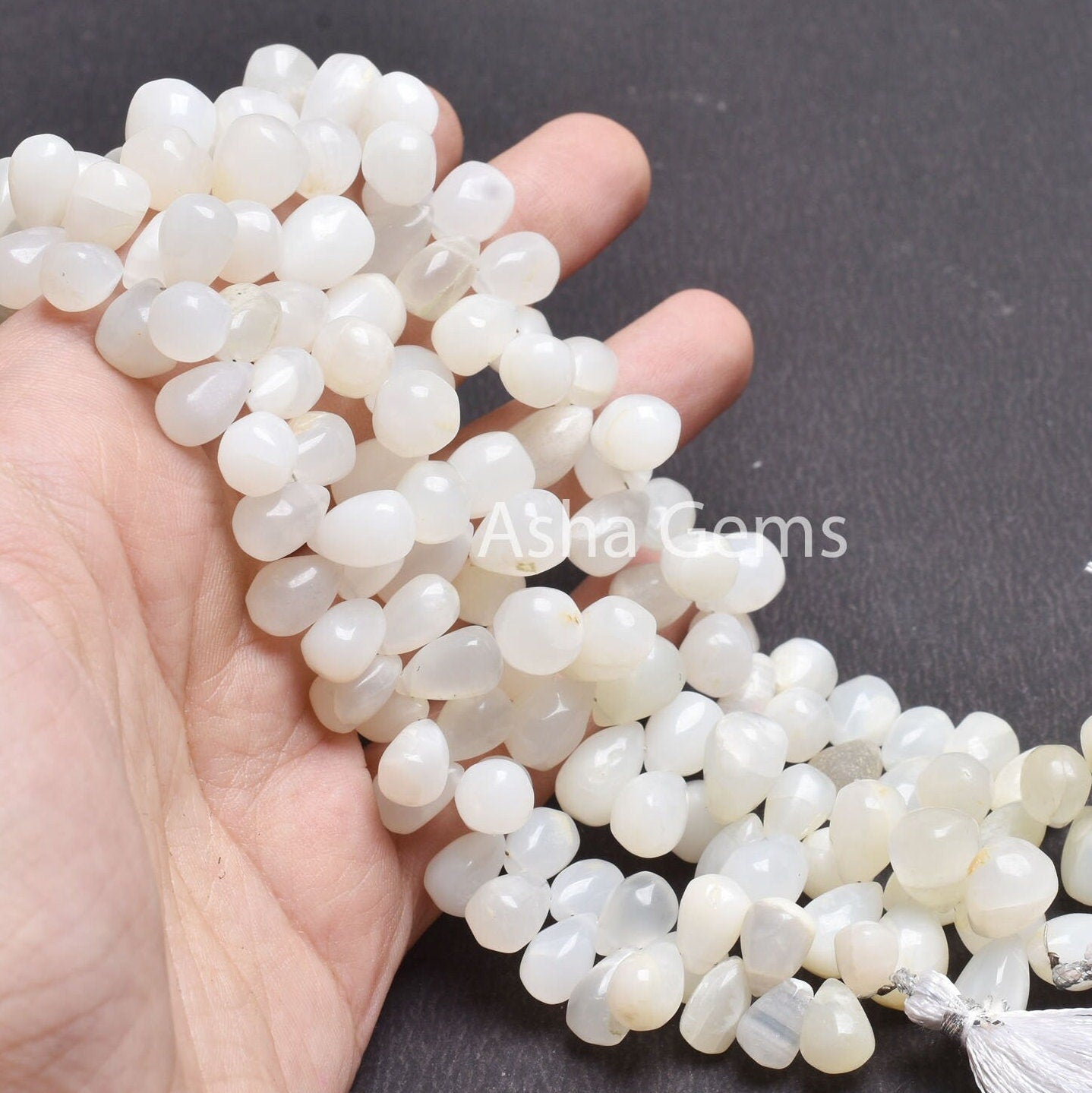White Moonstone Smooth Uneven Drops Shape Gemstone Beads, Natural Moonstone Side Drill Drops Handmade Bead, Moonstone Teardrops Jewelry SALE