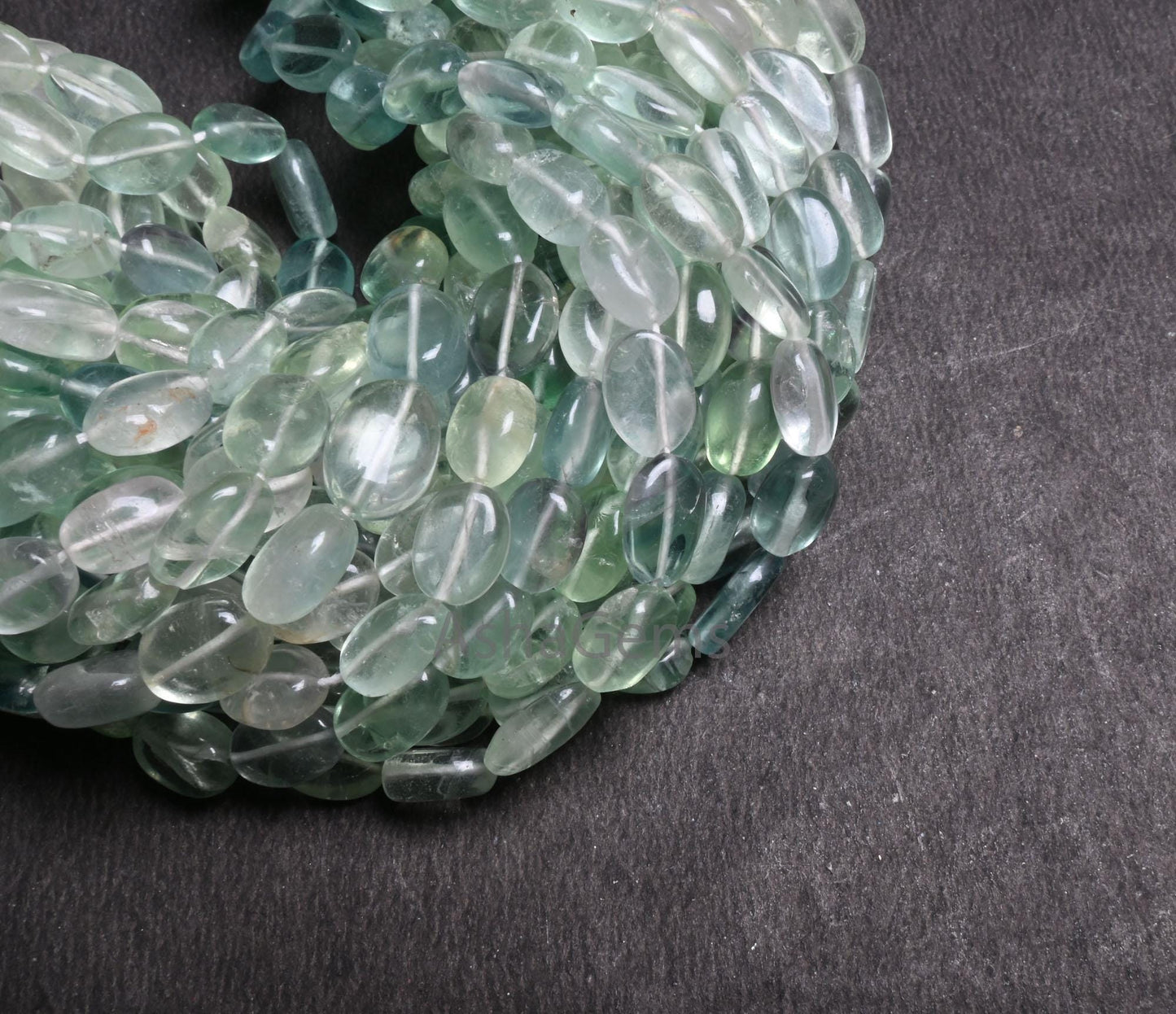 Beautiful Fluorite Smooth Oval Shape Gemstone Beads,8/16" Natural Shaded Green Fluorite Handmade Oval Plain Fluorite Bead Jewelry Craft SALE