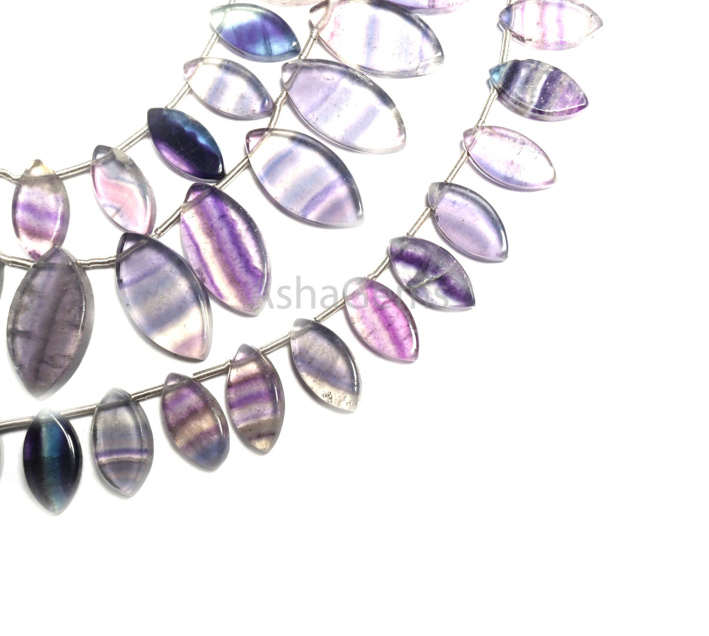 Beautiful Fluorite Fancy Flat Marquise Shape handmade Beads, Natural Shaded Purple Green Fluorite Fancy Marquise Slice Gemstone Bead Jewelry