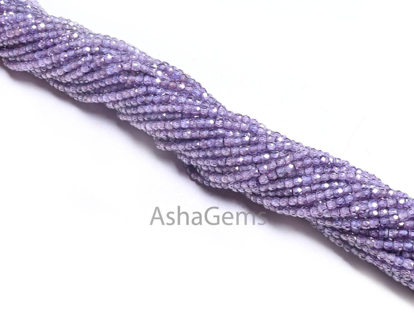 2.4 mm Beautiful Purple Blue Zircon Micro Cut Gemstone Beads, AAA Light Purple Cubic Zircon faceted Rondelle Beads Jewelry Making Craft SALE