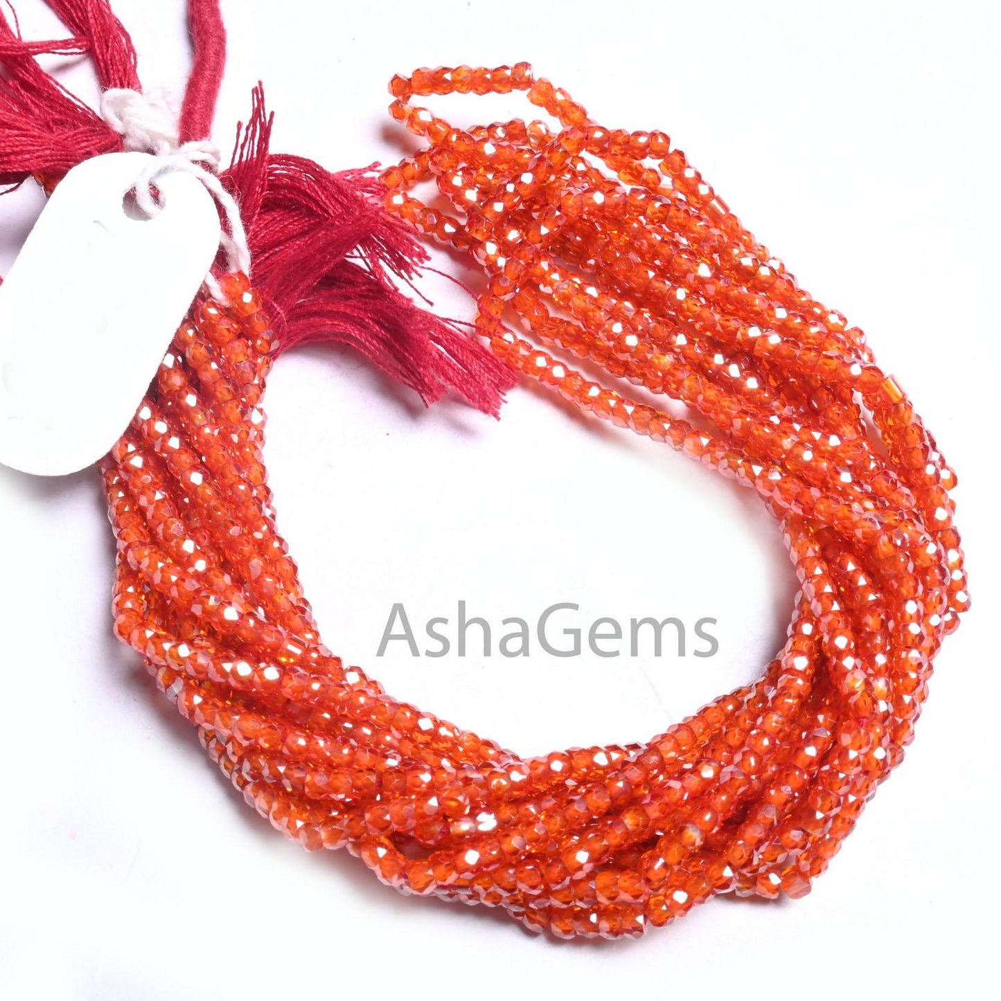 2.5 mm Beautiful Orange Zircon faceted Micro Cut rondelle Tiny beads, 13" Orange Cubic Zircon Machine Cut Beads Jewelry Necklace Crafts SALE