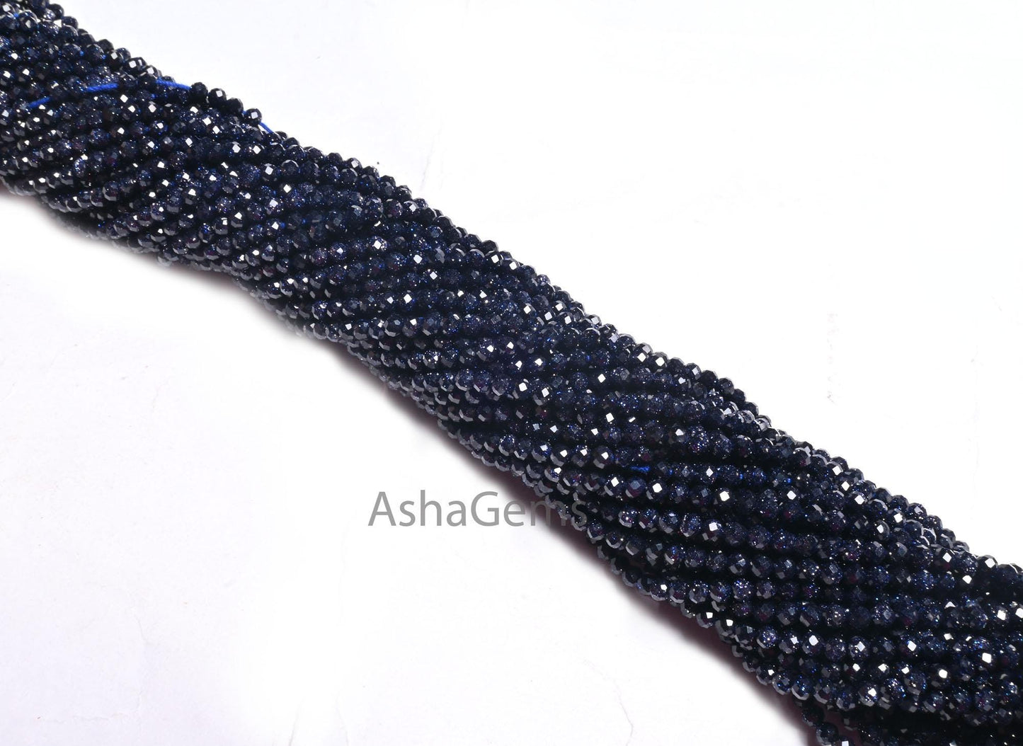 Beautiful Blue Sunstone Faceted Micro Cut Rondelle Shape Beads, Blue Sunstone Machine Cut Gemstone Beads, Sunstone Bead Jewelry Making Craft