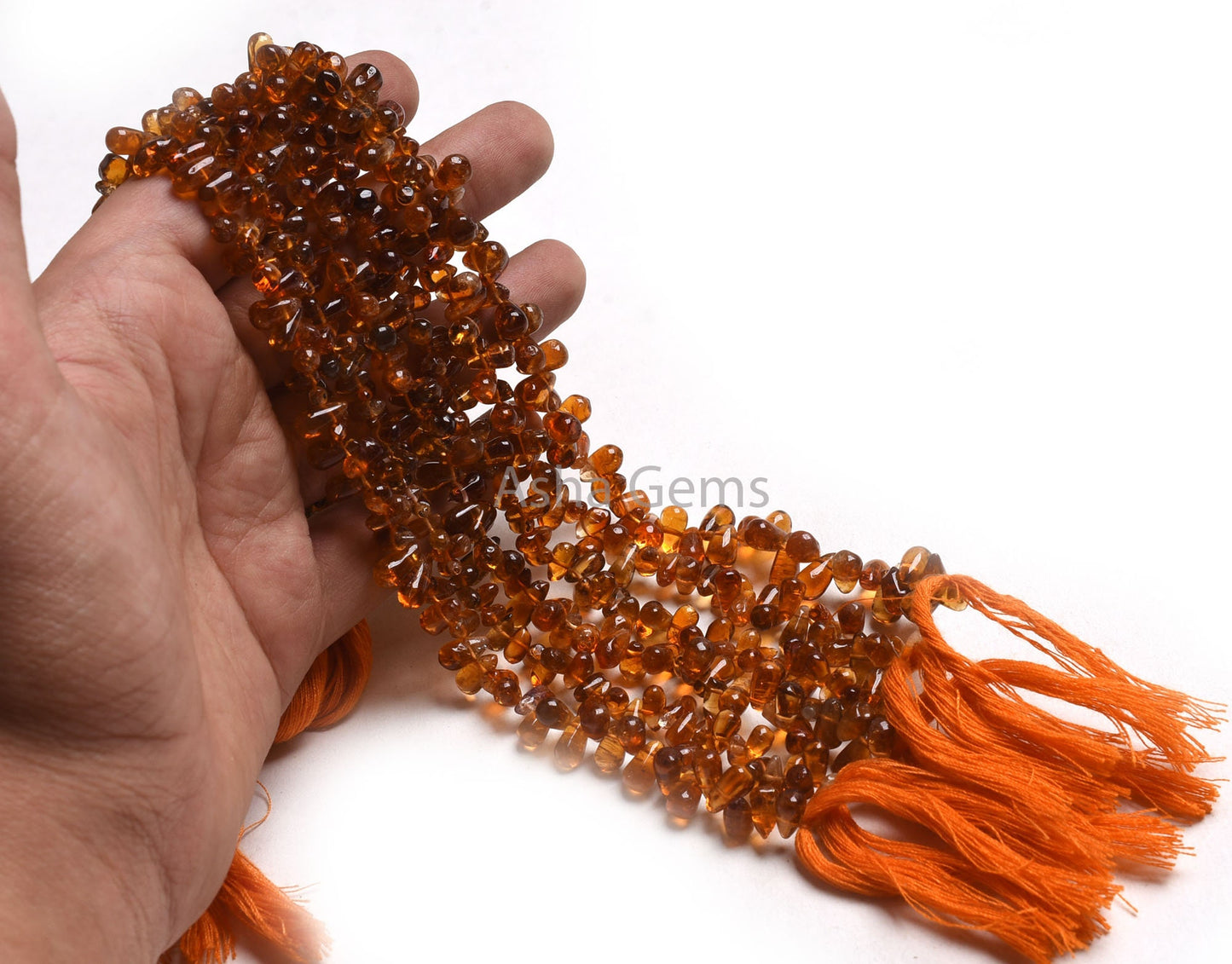 13" Strand Natural Yellow Citrine Quartz smooth Drops Shape Beads, Dark Honey Yellow Citrine Plain Handmade Uneven Teardrop Side Drill Beads