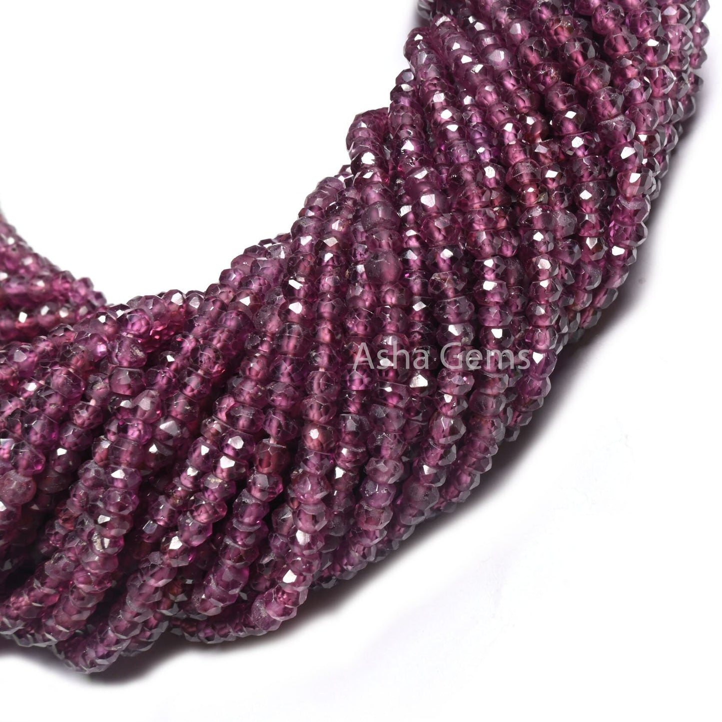Beautiful Rhodolite Garnet Faceted Gemstone Beads, natural Garnet Indian machine Cut Rondelle Beads,13"Strand Pink Garnet Bead Jewelry Craft