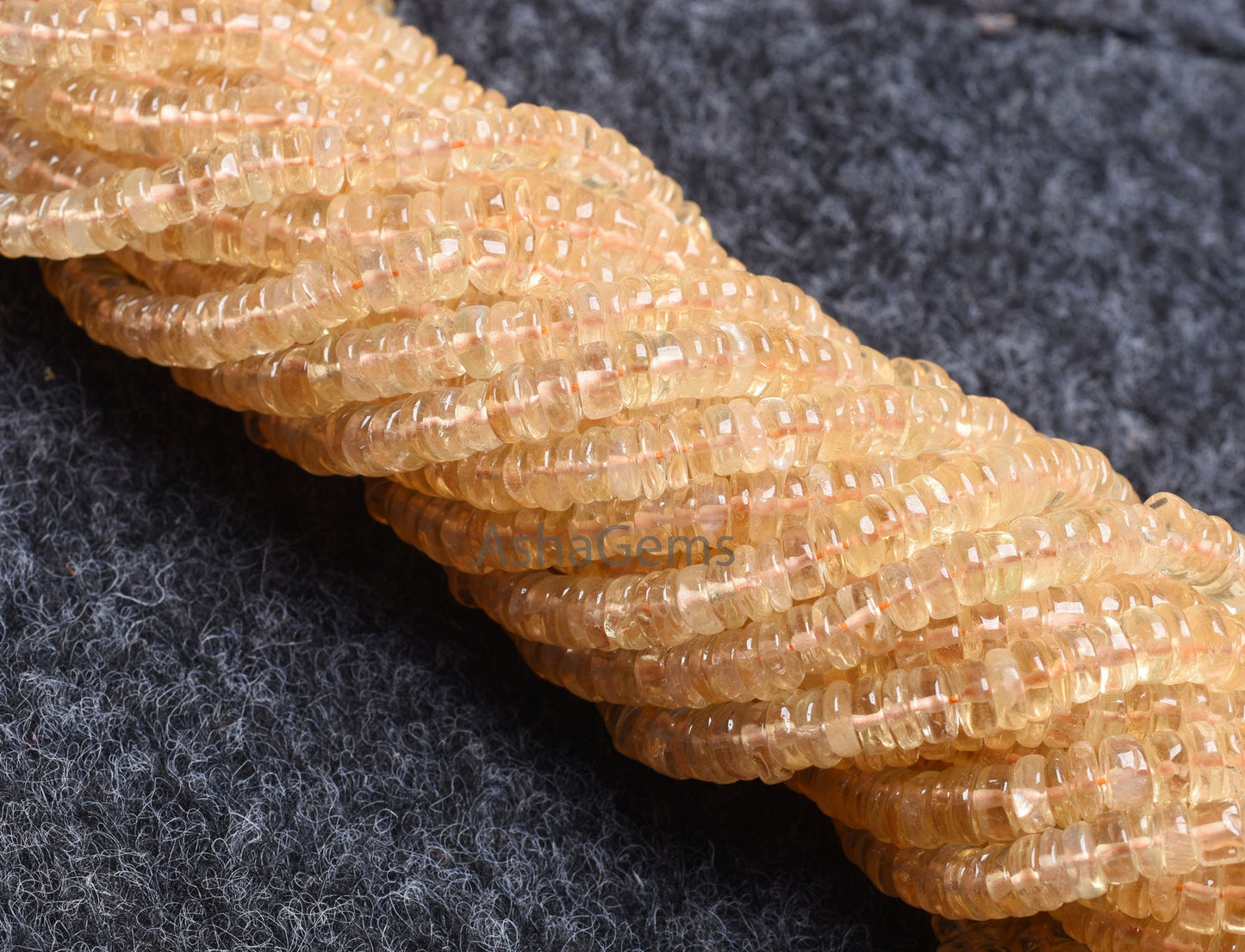 Citrine Quartz Smooth Heishi Tyre Shape Gemstone Beads, Natural Yellow Citrine Flat tyre Beads, Fine Citrine Beads For Jewelry Necklace SALE