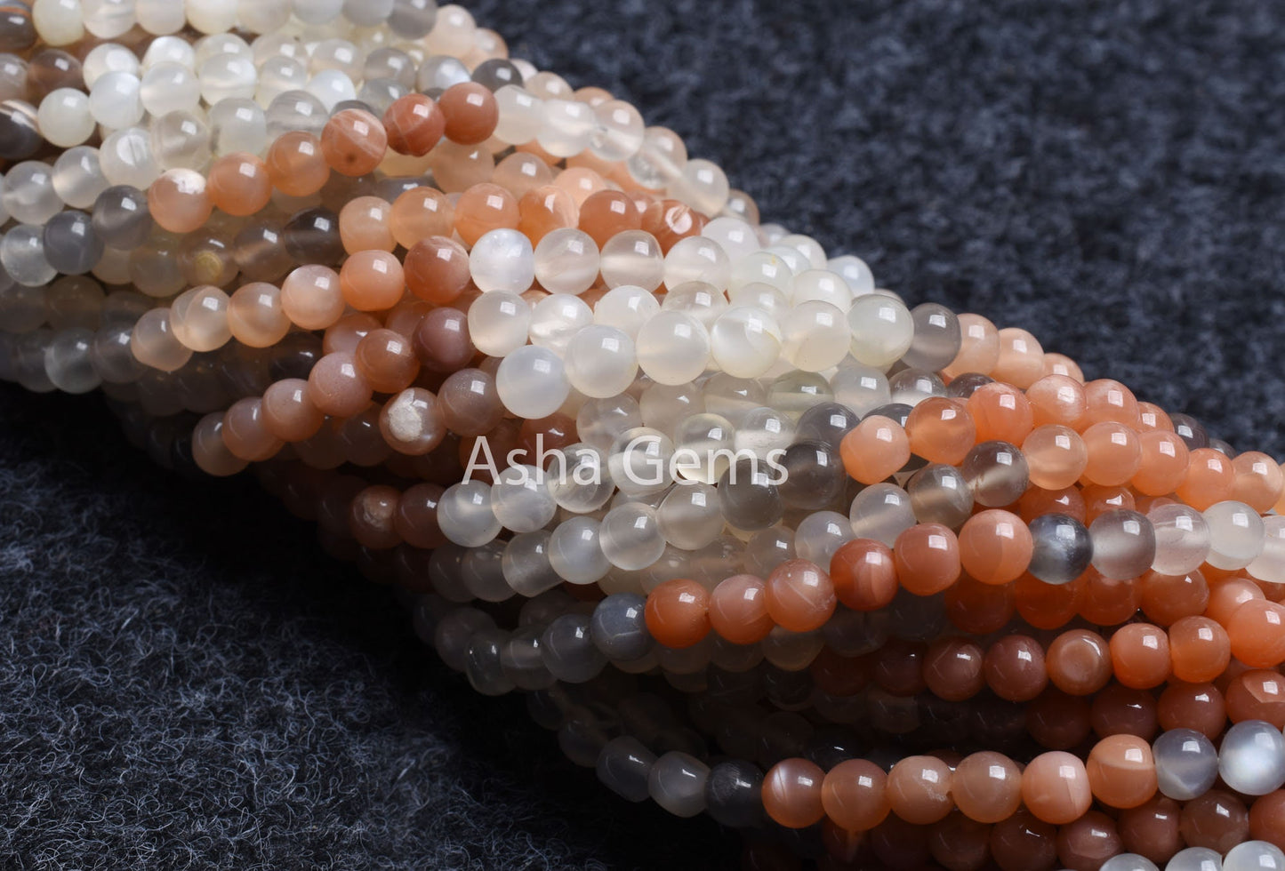 Natural Moonstone Smooth Round Shape Gemstone Beads,13"Strand Multi Moonstone Round Ball Beads,5,5.5mm AAA Moonstone Bead Jewelry Craft Sale