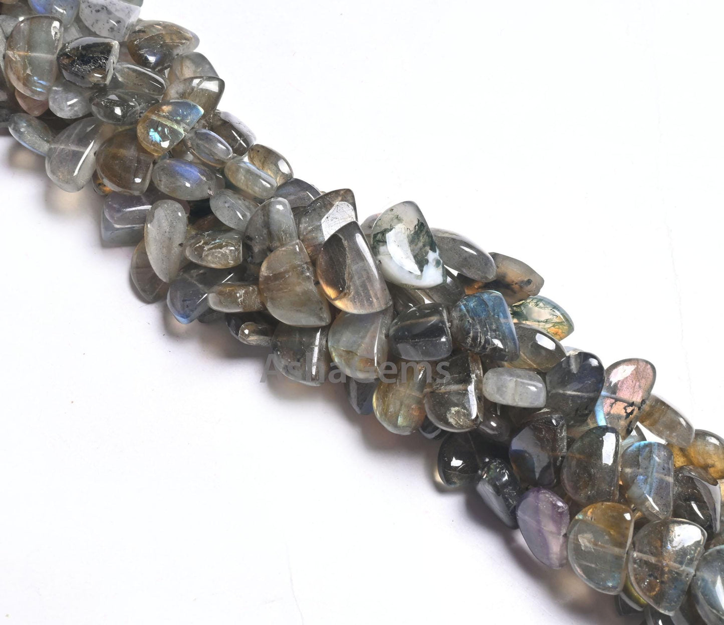 Natural Flash Labradorite Fancy D Shape Smooth Beads,8.5" Multi Fire labradorite half Moon Smooth Handmade Gemstone Bead Jewelry Crafts SALE