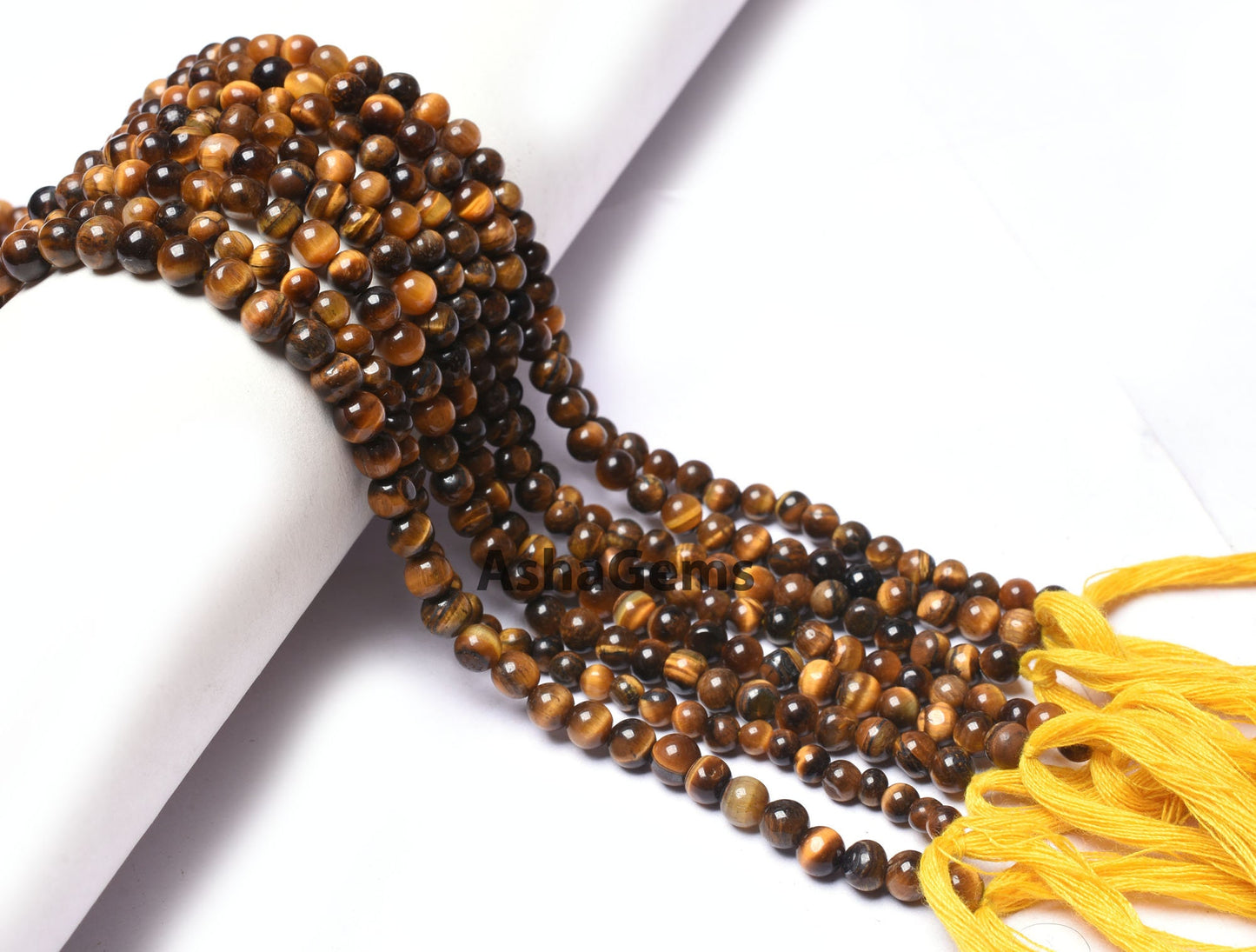 13" Strand Natural Tiger Eye Smooth Round Ball Beads, Shaded Brown Tiger Eye Plain Round Shape Gemstone Beads, Tiger Eye Beads Jewelry Craft