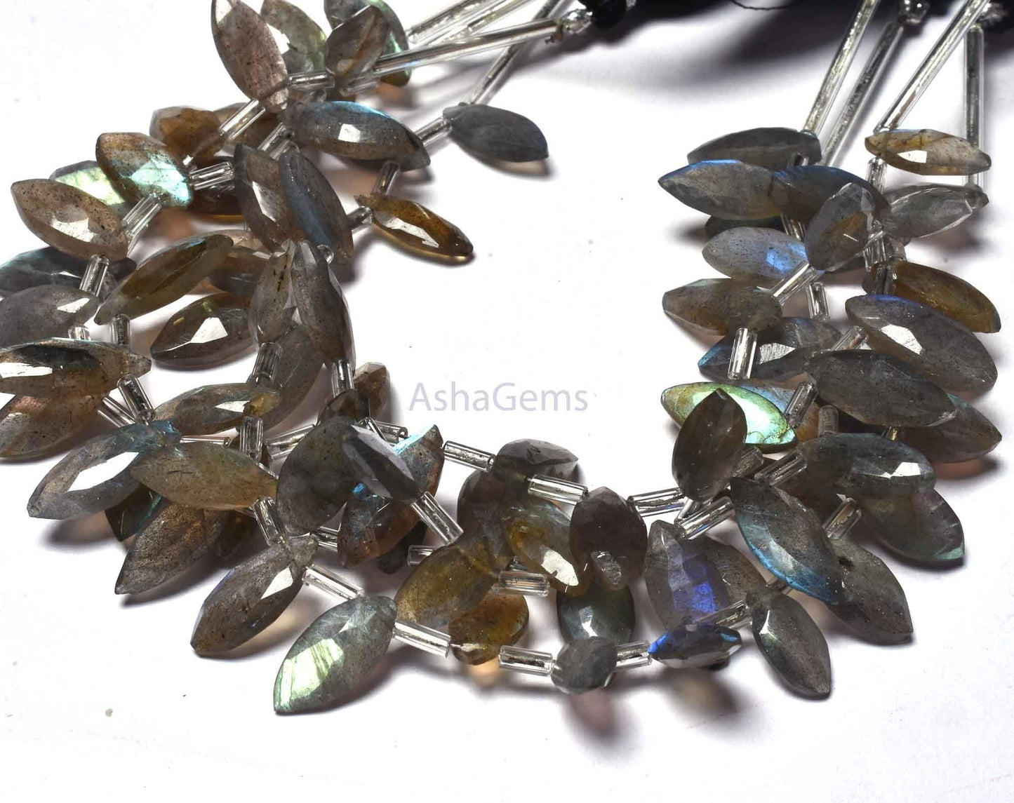 Beautiful Labradorite Marquise Shape Gemstone loose Beads, natural Flash Labradorite Faceted Marquise Briolette Blue Fire Black Rainbow Bead
