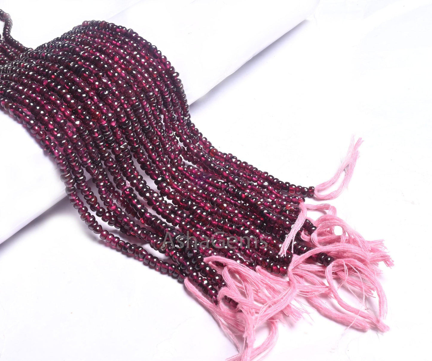 12.5" Natural Garnet Smooth Gemstone Tiny Beads, Beautiful Red Garnet Plain Handmade Uneven Rondelle Shape Beads, Garnet Bead Jewelry making (AG 12320)